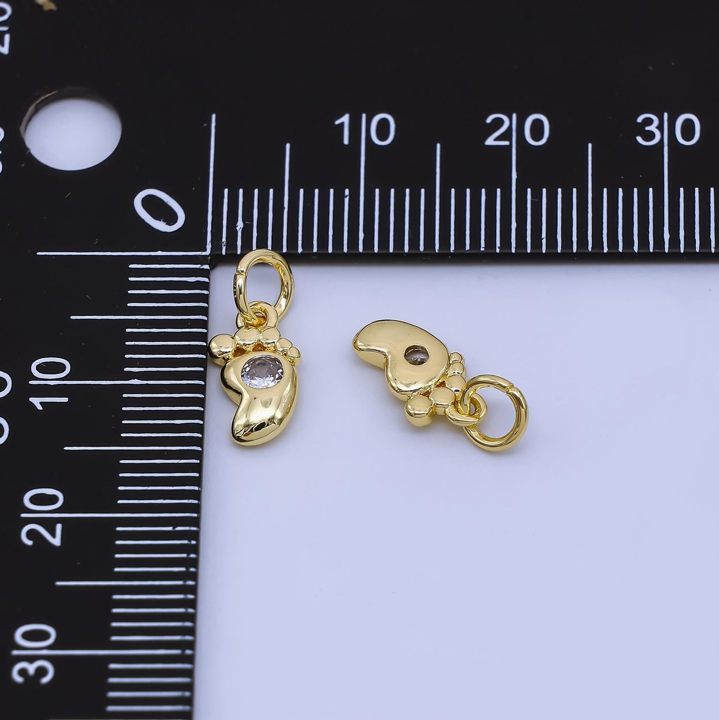 24K Gold Filled Baby Footprint Charm Baby Shower Mother To Be Bracelet Necklace Charm for baby shower party | AJ-380