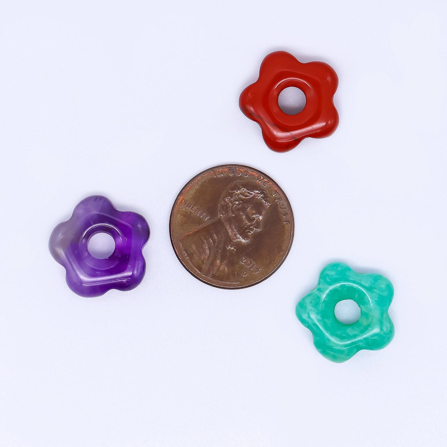 Dainty Gemstone Flower Charm Pendant Natural Stone Daisy Charm for Earring Necklace Jewelry Making Supply B447