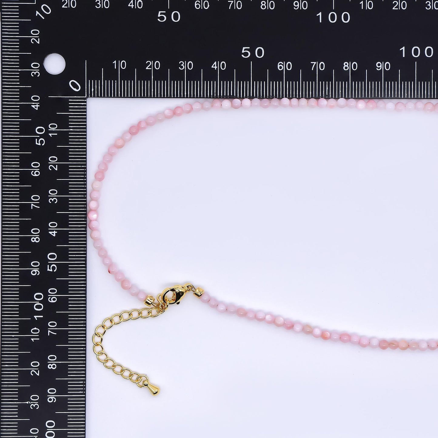 24K Gold Filled Shell Pearl Pastel Multi Color Beads 15.76 inch Layer Necklace Minimalist Jewelry | WA-3167