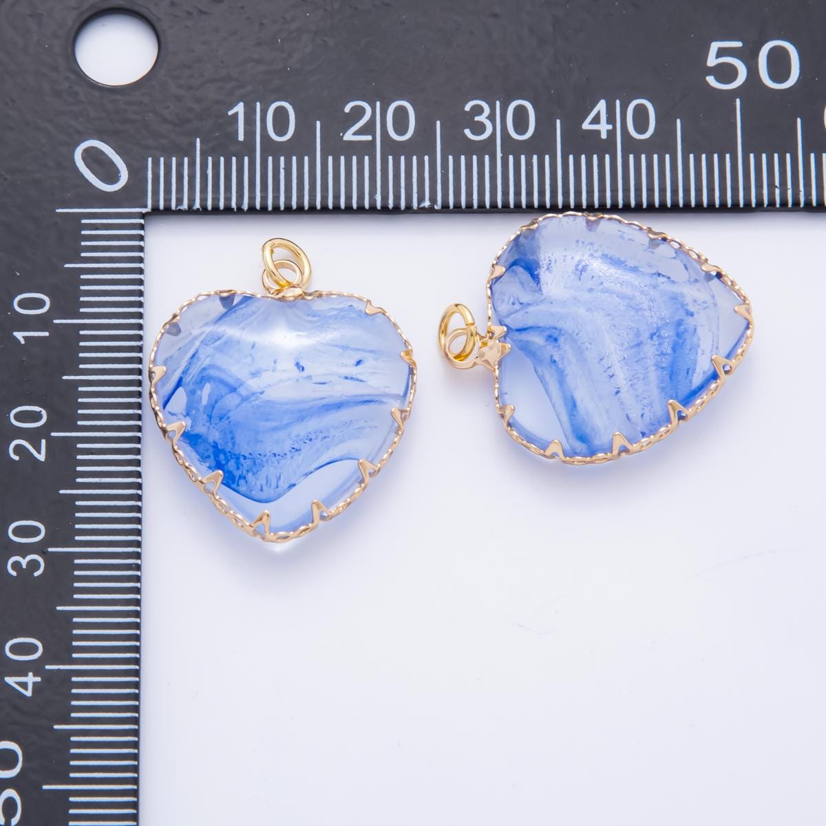 18K Gold Filled 28.5mm Resin Heart of Nature Charm | AH874