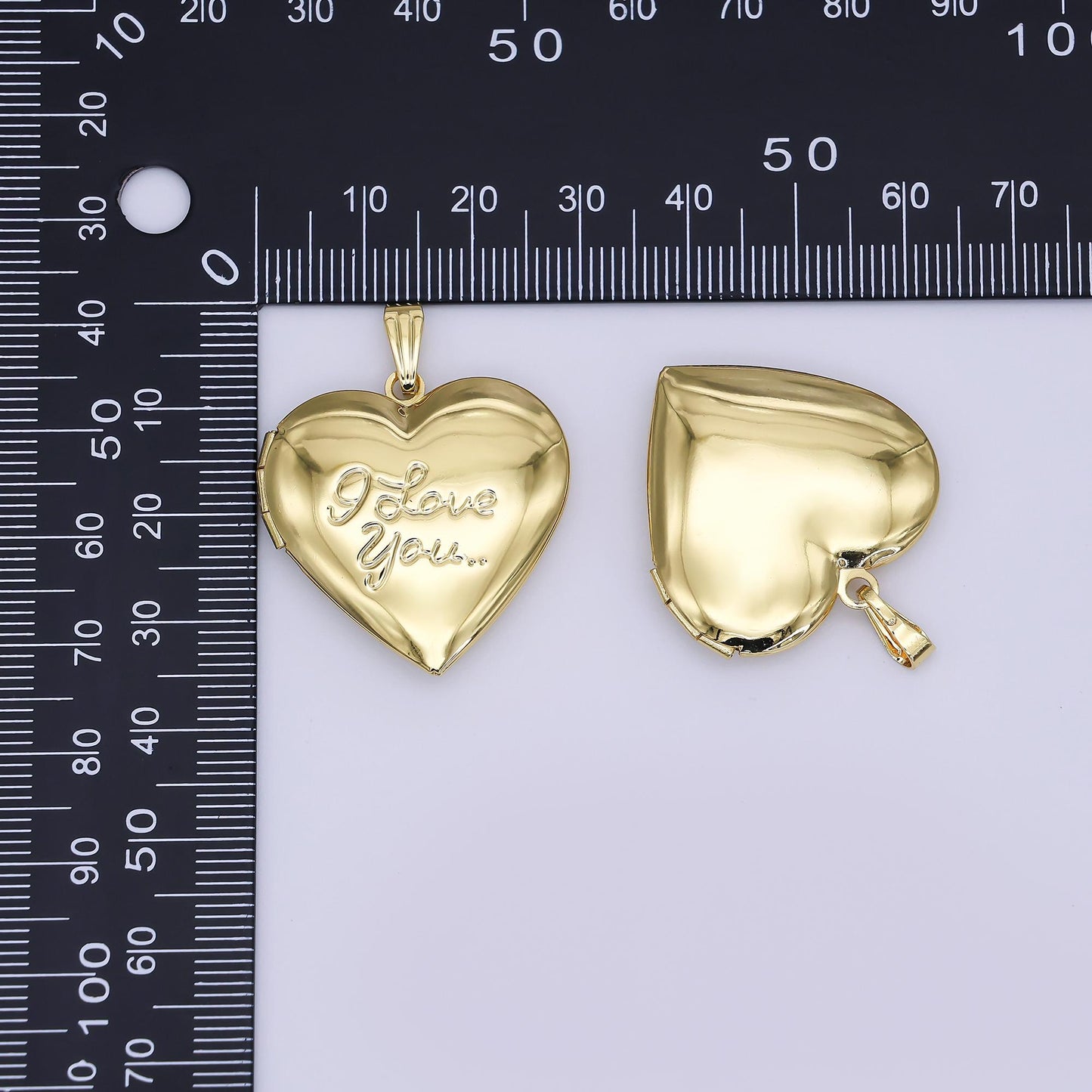Minimalist I love You Heart Locket Pendants Photo Locket Charm for Necklace bracelet in 24k gold filled Supply AH-687