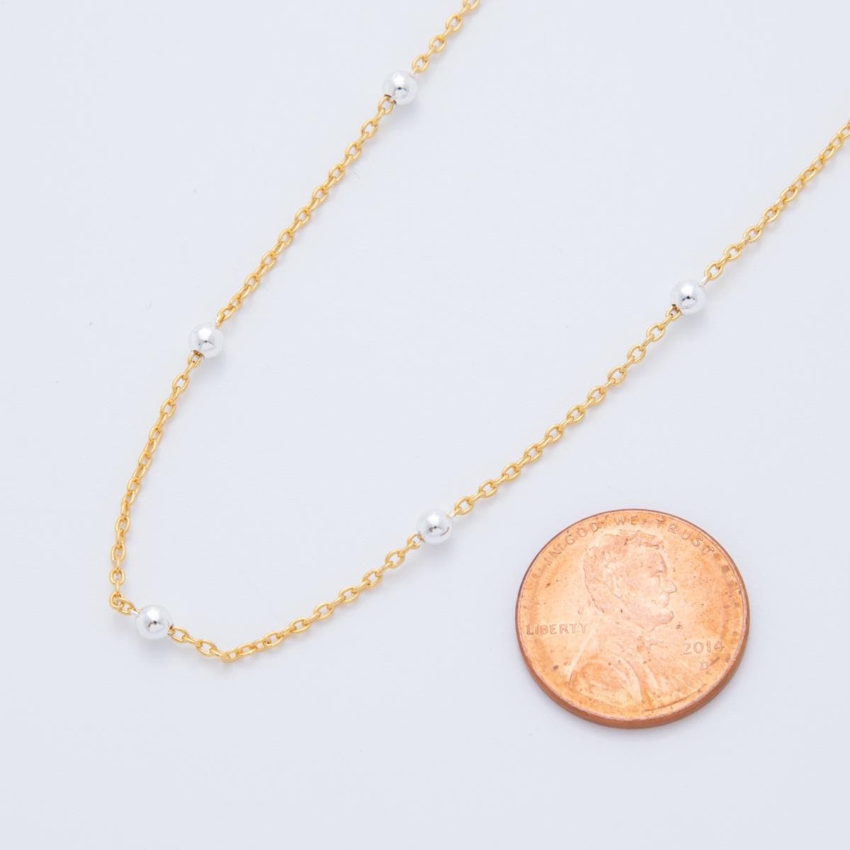 24K Gold Filled Mixed Metal Satellite Cable Unfinished Chain by Yard | Roll-1686