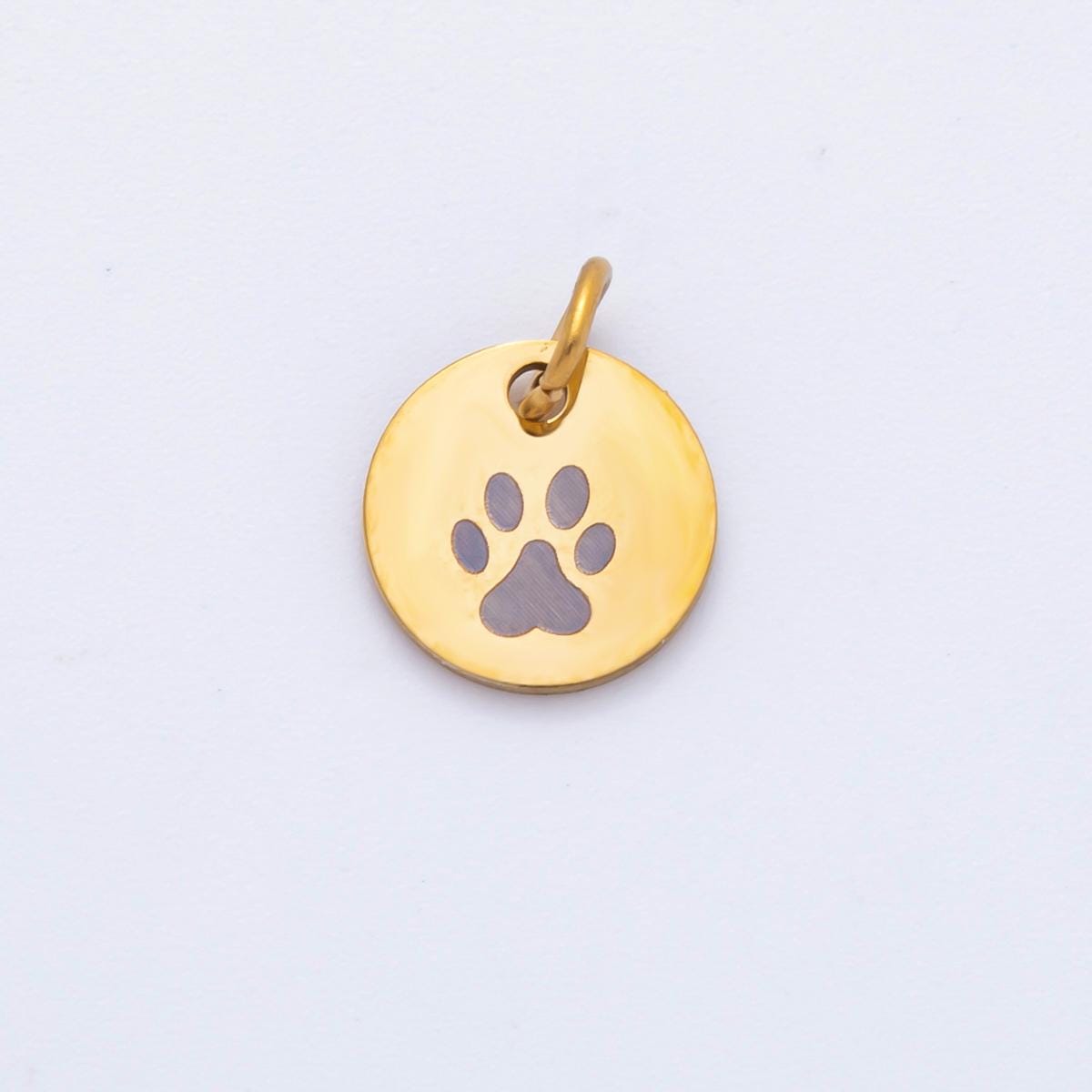 Mini Gold Stainless Steel Coin Pendant Engrave Laser Jewelry Making Supply 13mm Round Charm AH-904