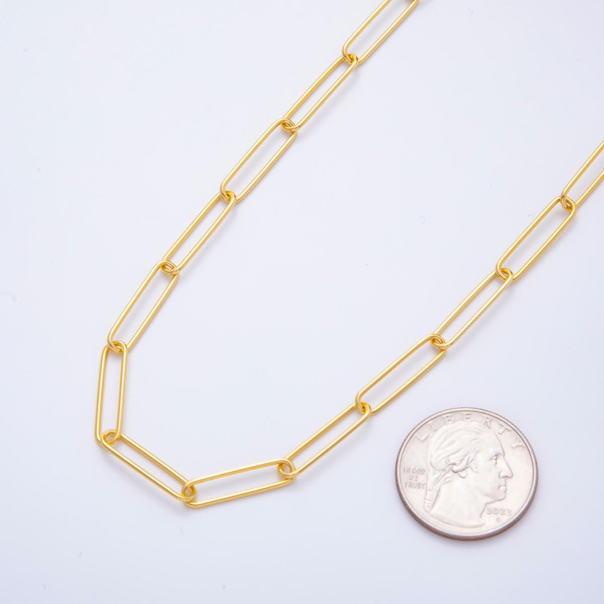 Gold stainless steel 20x5mm paperclip unfinished chain by yard tarnish free wholesale chain for necklace bracelet supply | ROLL-1703