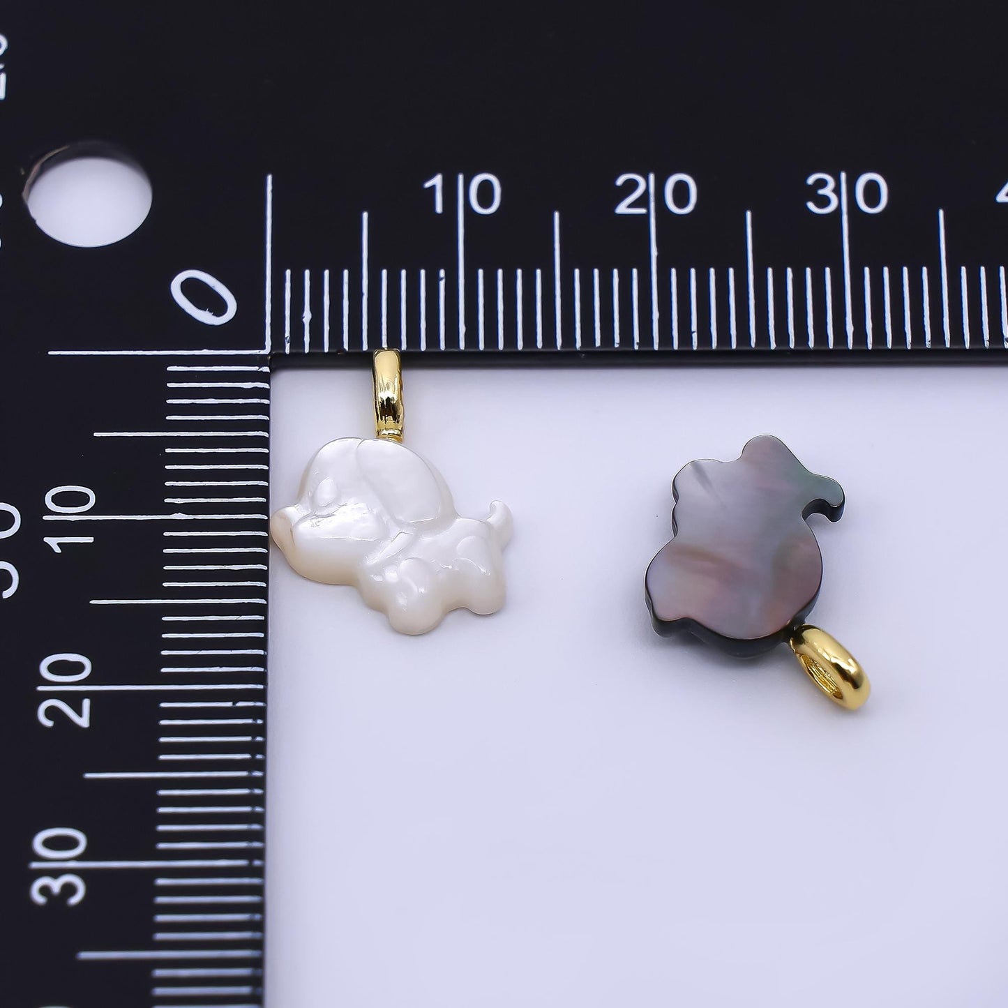 Dainty dog pendant lead nickel free 24k gold filled Pets charm abalone, pearl animal Doggy charm necklace bracelet jewelry making AF-564
