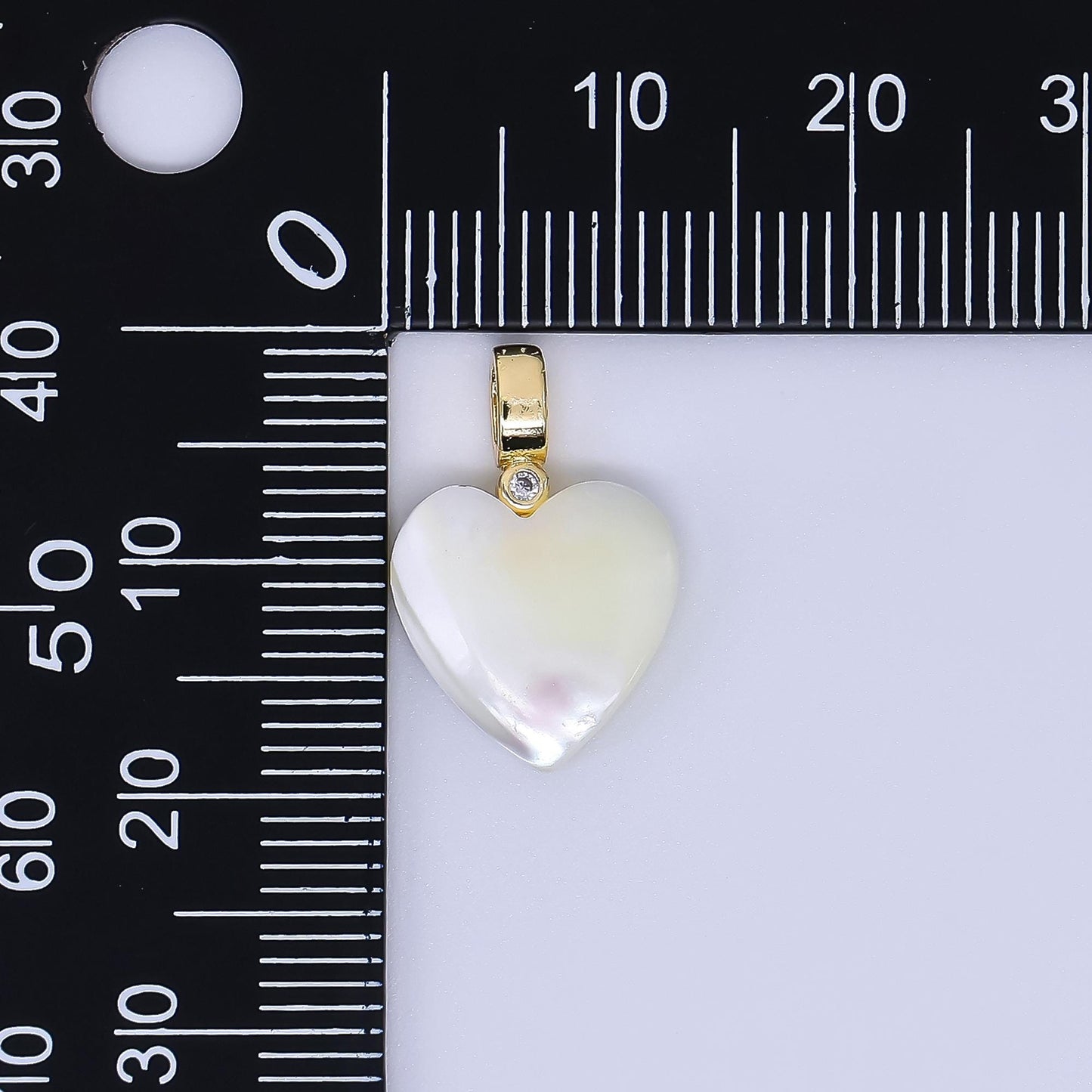 Dainty White heart pearls charm Snow Shell Pearl for necklace bracelet earring wedding jewelry making minimalist AF-557