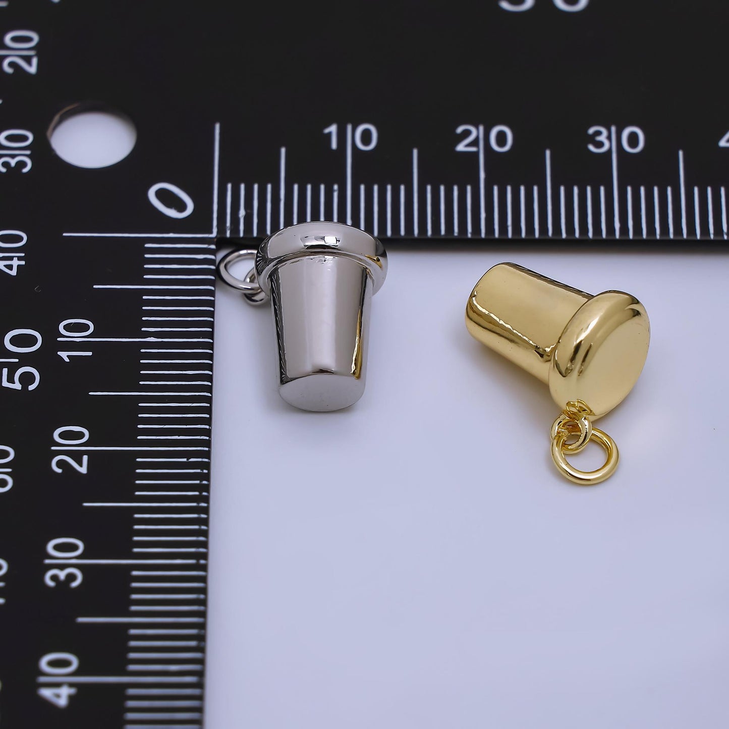 24K Gold Filled Coffee Cup 3D Multidimensional Tumbler Charm in Gold or Silver| AJ-374