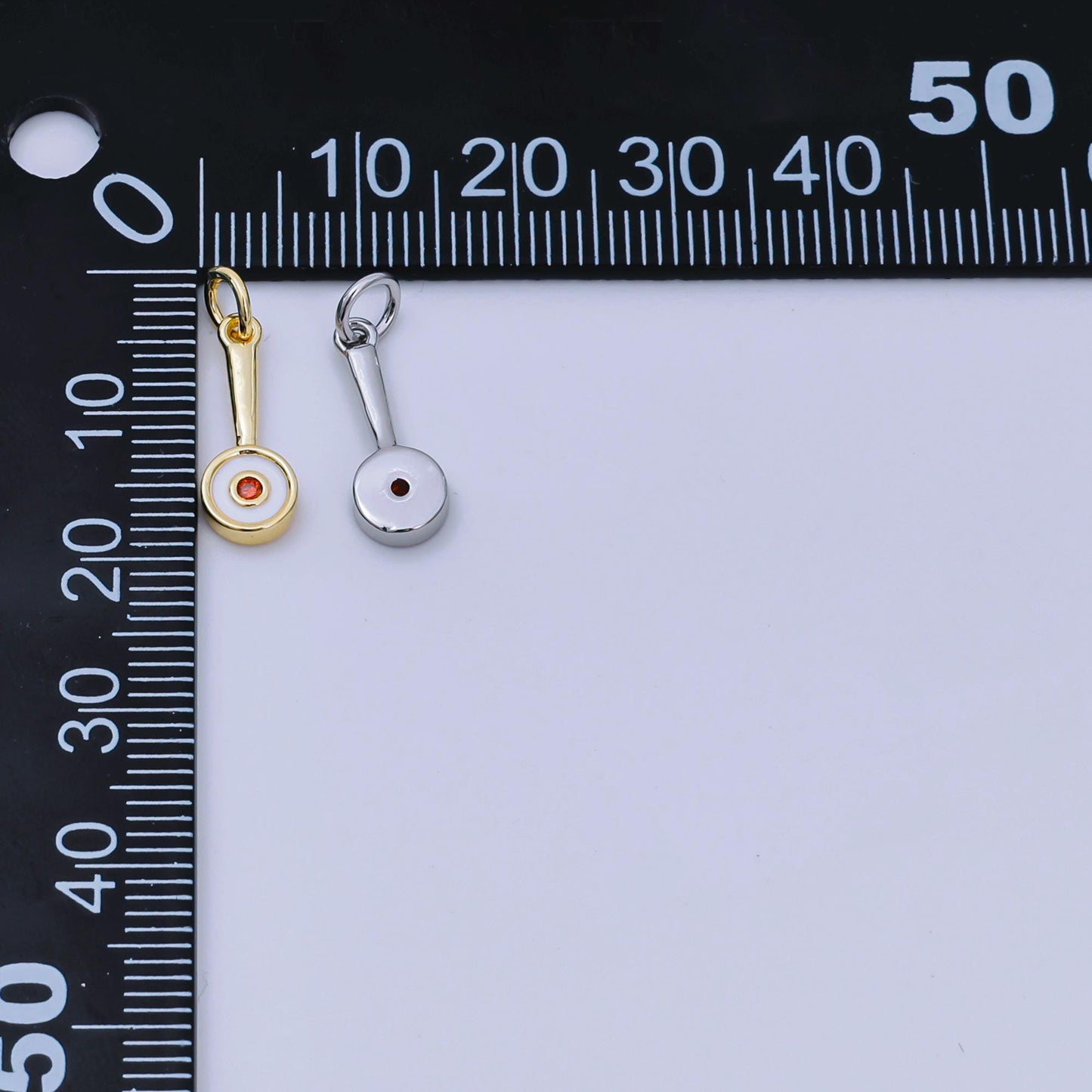 24K Gold Filled Frying Pan Cooking Pan Charm in Gold or Silver | AJ-329