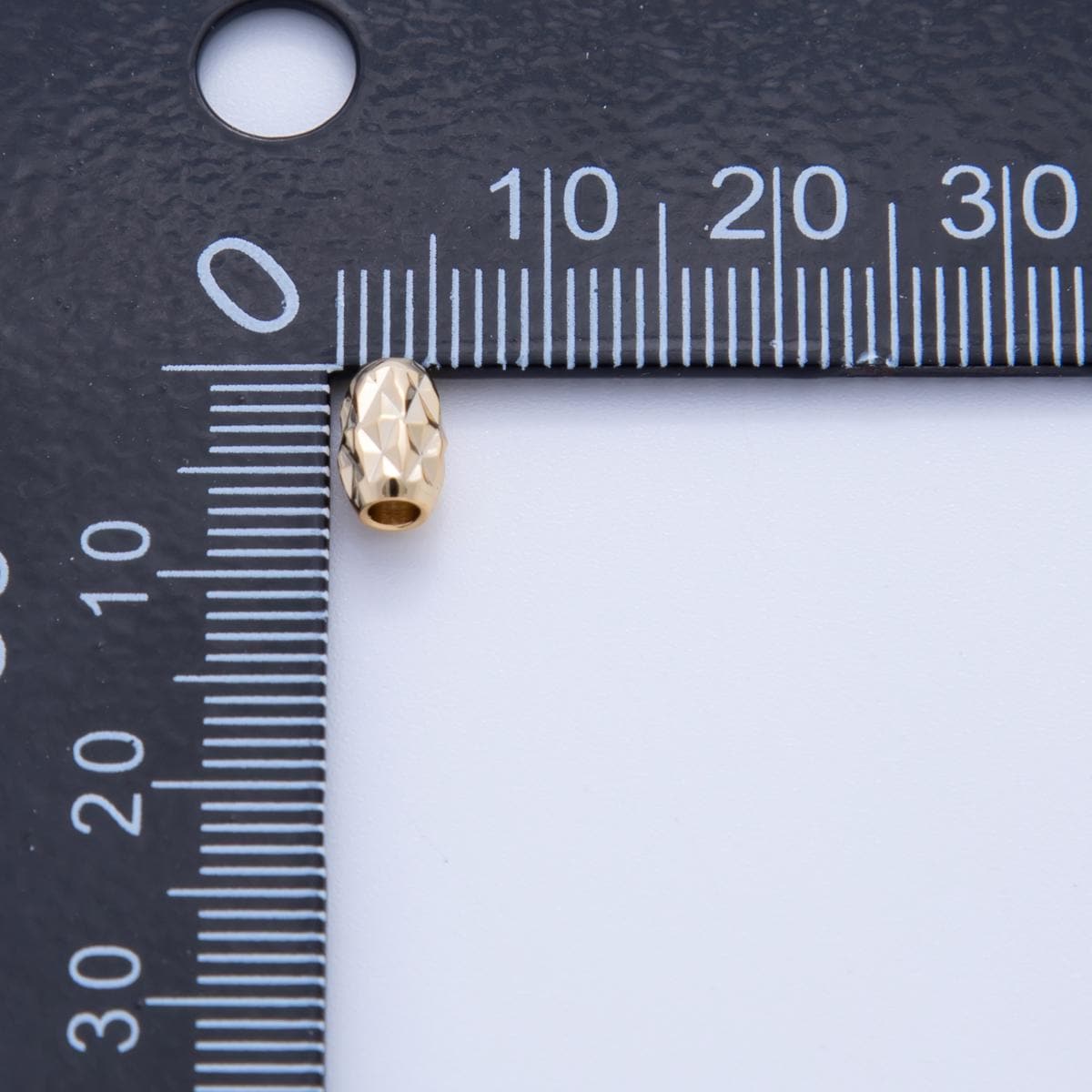 18K Gold Filled 4.5mm Multifaceted Cylinder Bead Spacer Set by 10 Pieces | B740