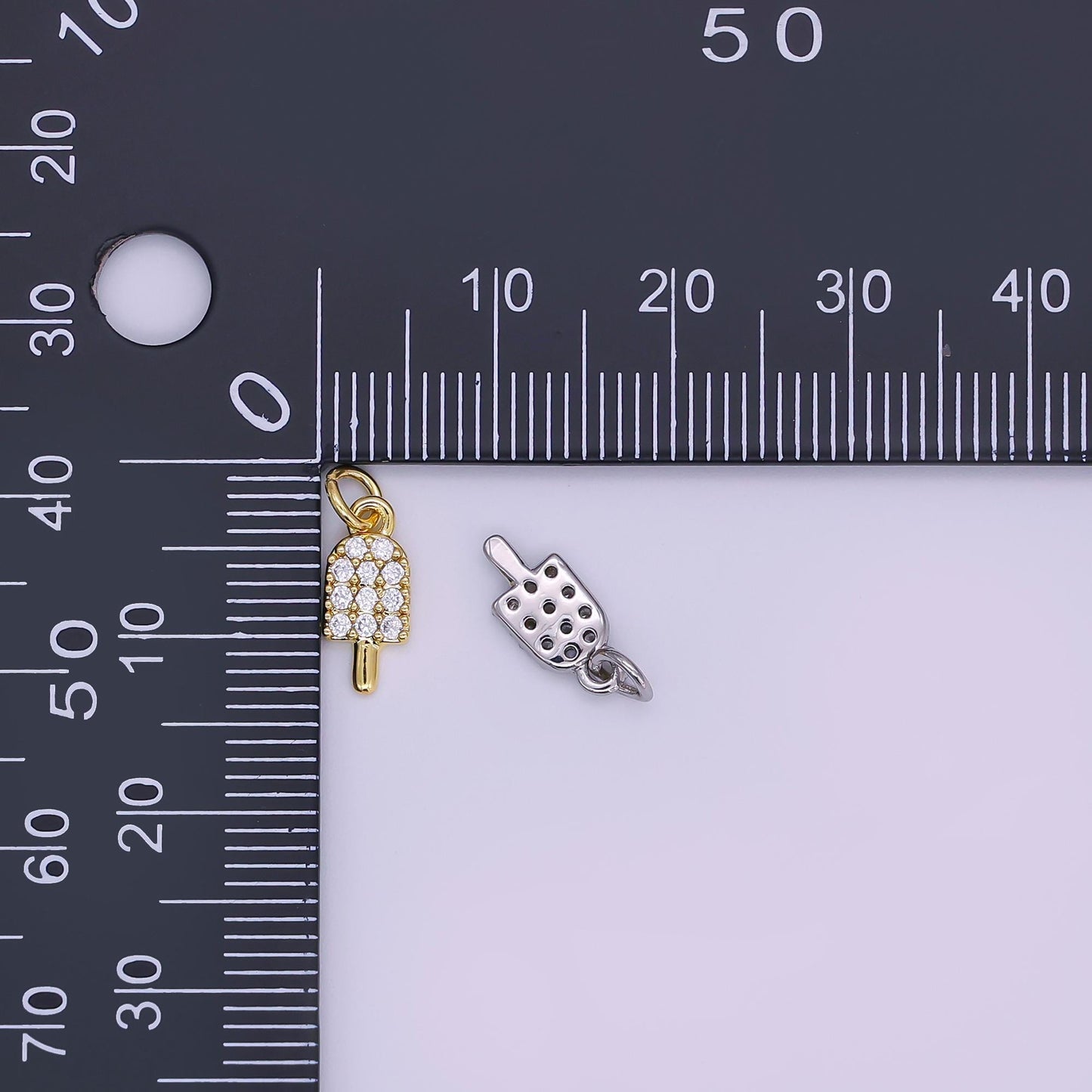24k Gold Filled Tiny Micro Pave CZ Ice Cream Pendant Charm, Ice Cream Pendant Charm, Desert Pendant, For DIY Jewelry Making aj-344