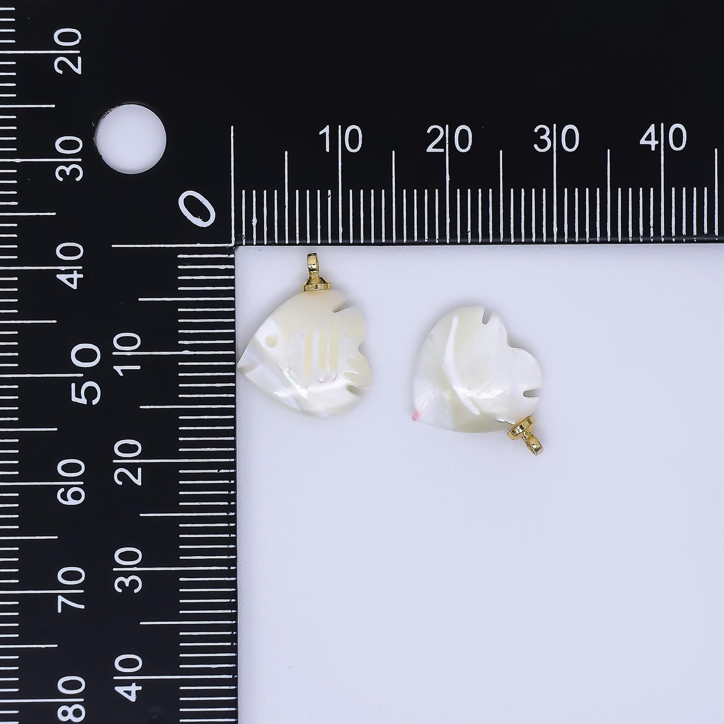 24K Gold Filled 12mm White Shell Pearl Fish Charm Under the Sea Ocean Life Jewelry Inspired | p-1602