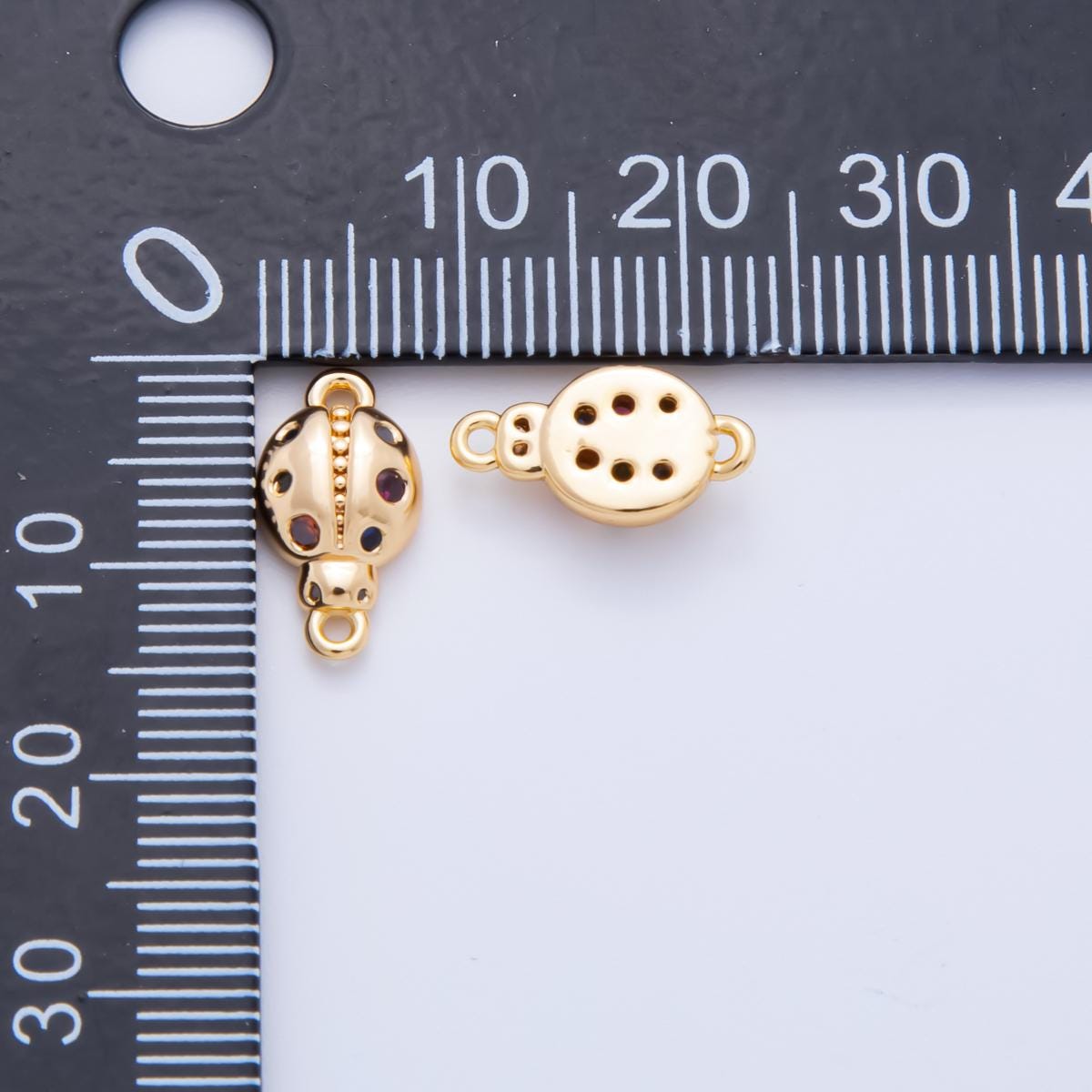 18K Gold Filled 8mm Lady Bug Charm Connector Animal Jewelry Connector for Bracelet | Y-049