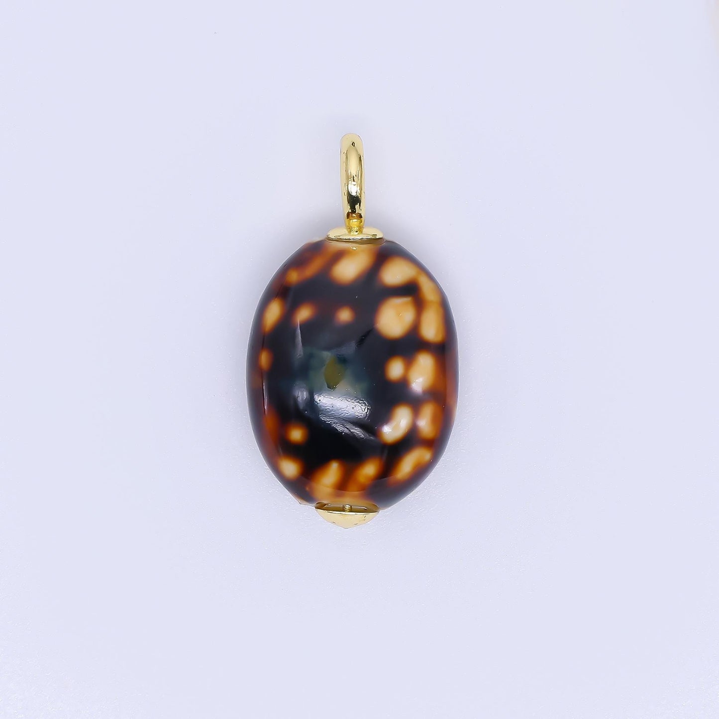 Colorful Ceramic Oval Charms Glossy Glazed Egg Beads with 18K Gold Filled Loop for DIY Jewelry, Necklace, Bracelet, or Earring Making M-215