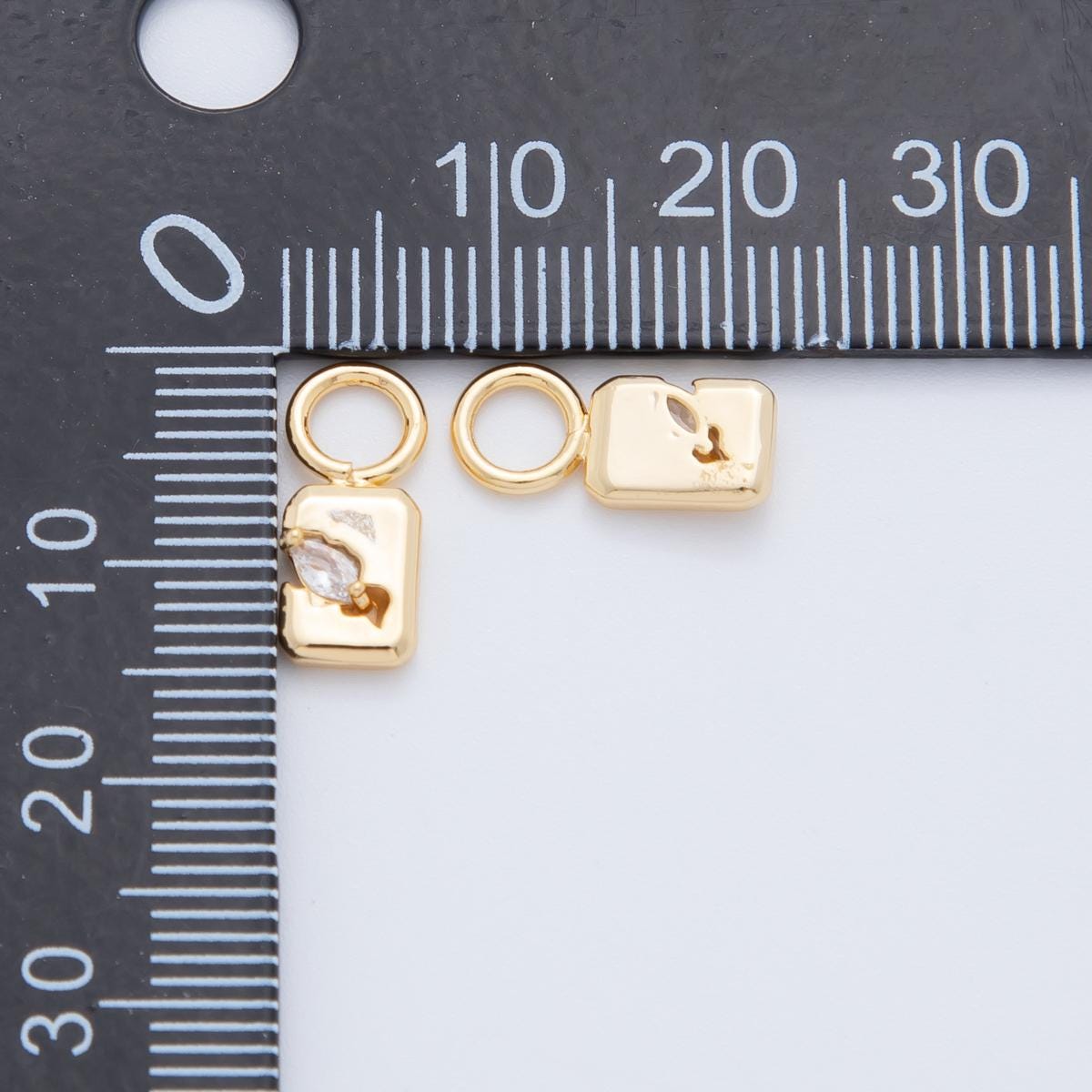 18K Gold Filled Clear Marquise CZ Tag Add-On Drop Earring Charm | AF743