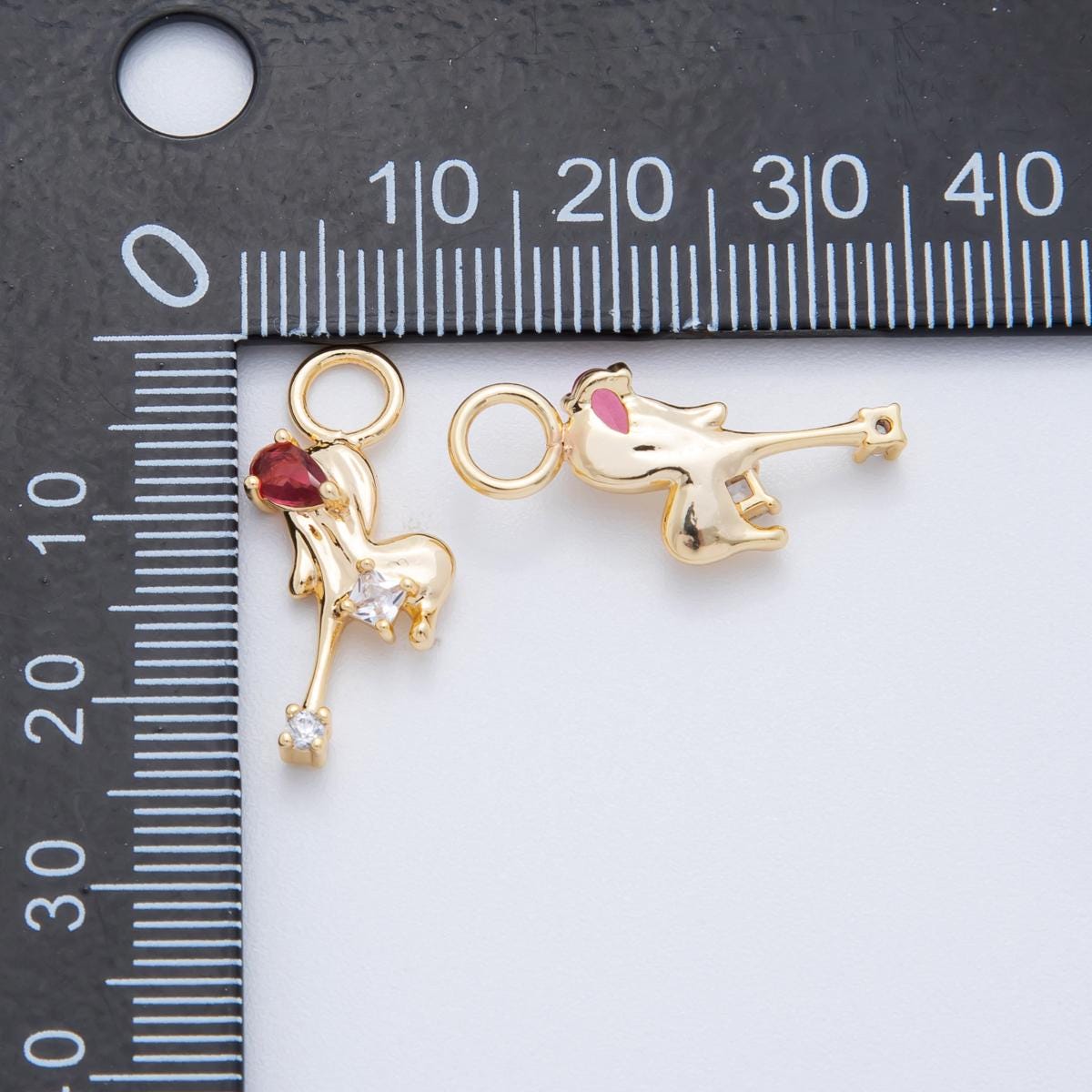 18K Gold Filled Heart Dripping CZ Add-On Drop Earring Charm for Love Jewelry | C489