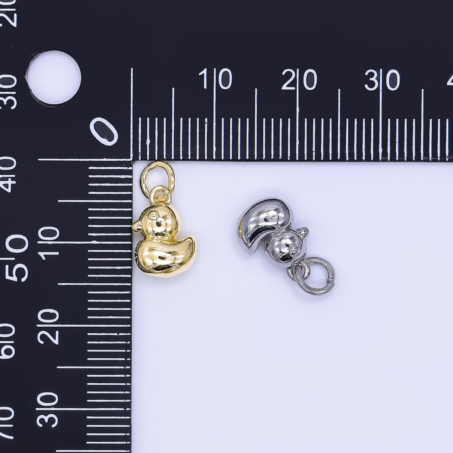 24K Gold Filled 11mm Baby Duck Animal Charm in Gold & Silver | AH-579