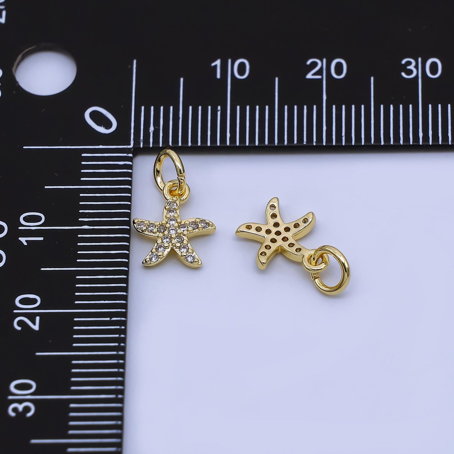Mini Gold starfish charms 24k gold filled sea star pendant starfish charm for bracelet necklace jewelry making supply ocean beach | AJ478