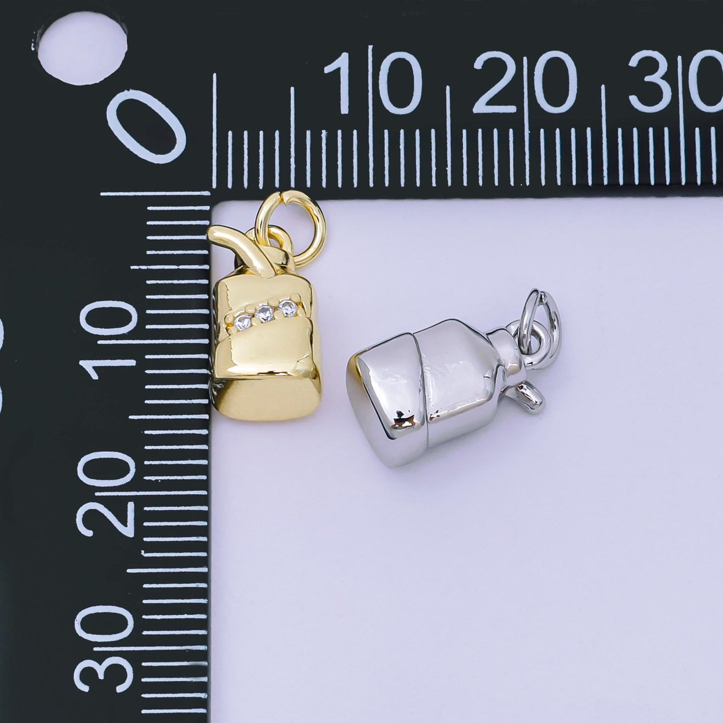 Dainty Gold Juice Box Charm with Cz Cubic Foodies Milk Box Micro Pave Pendant Silver Pendant Drink Charm AJ474