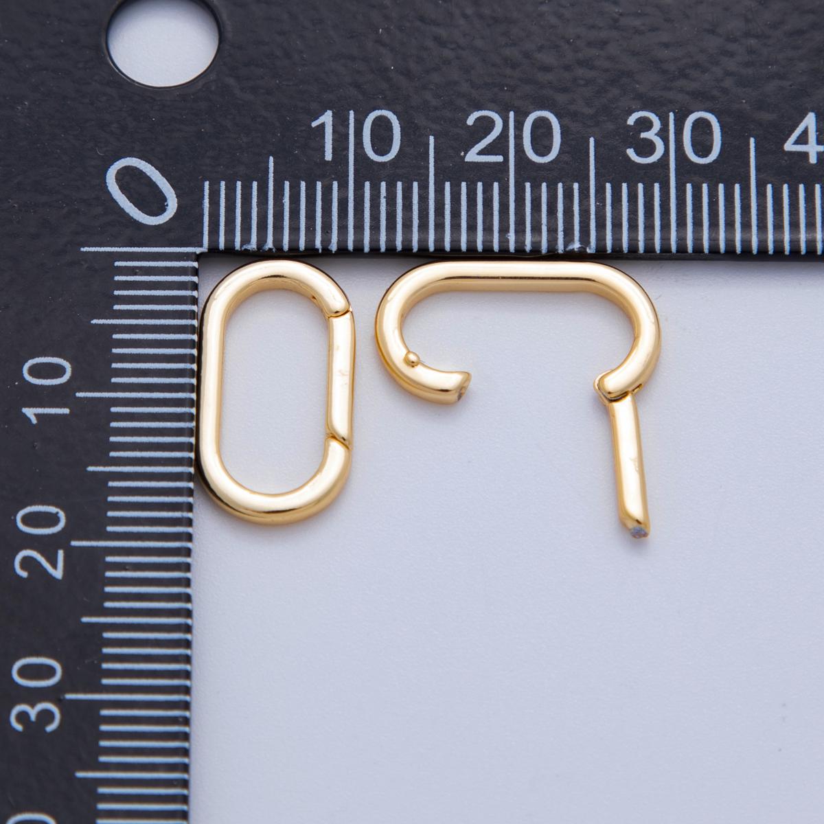 1x Pull Clasp in Gold & silver wide oval clasp gold filled | Z-1220