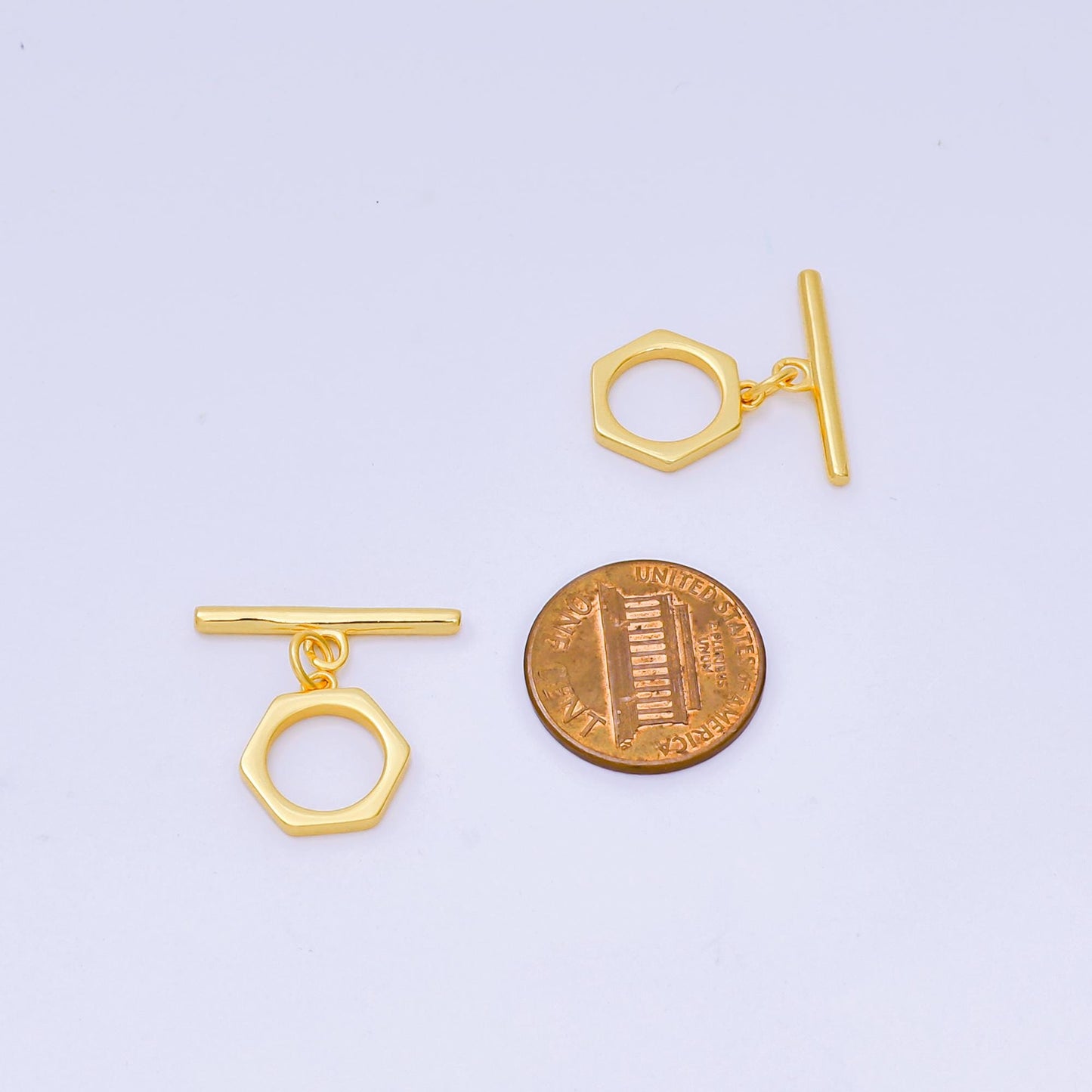 S925 sterling silver ot clasp Minimalist Toggle clasp 14mm hexagon clasp simple end clasp for Bracelet Necklace Supply SL-671