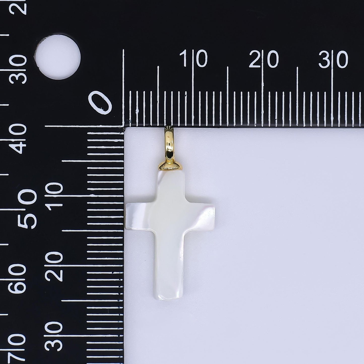 Cross pearls charm 24x13mm white Shell pearls for necklace bracelet earring Religious jewelry making minimalist AF-552