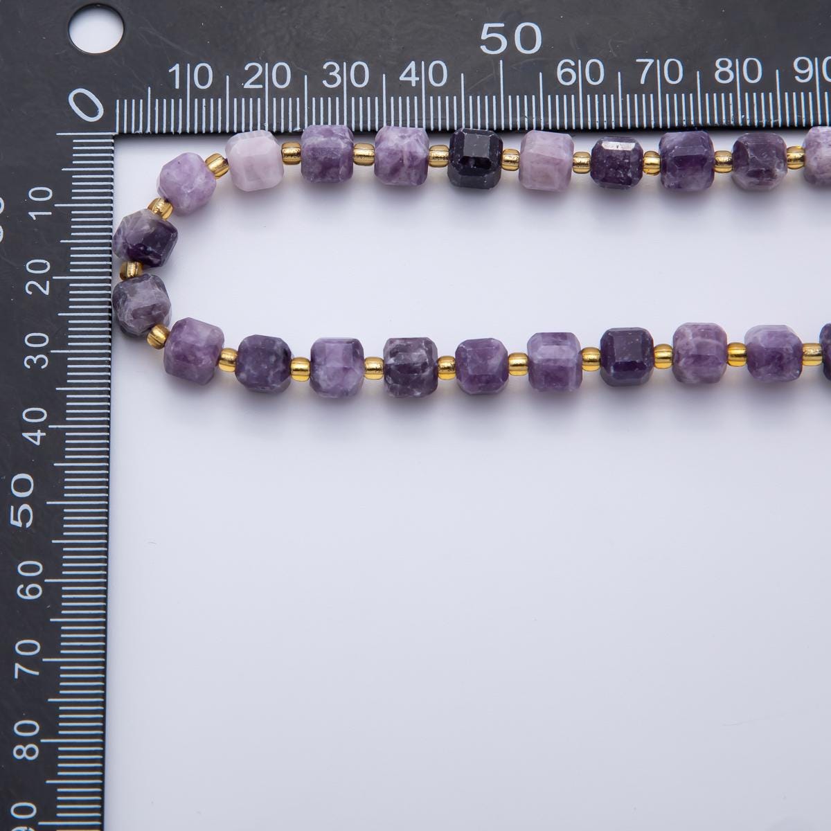 Purple Amethyst Natural Gemstone 6.5mm Faceted Cube Dice Square Beads Strand | WA-3560