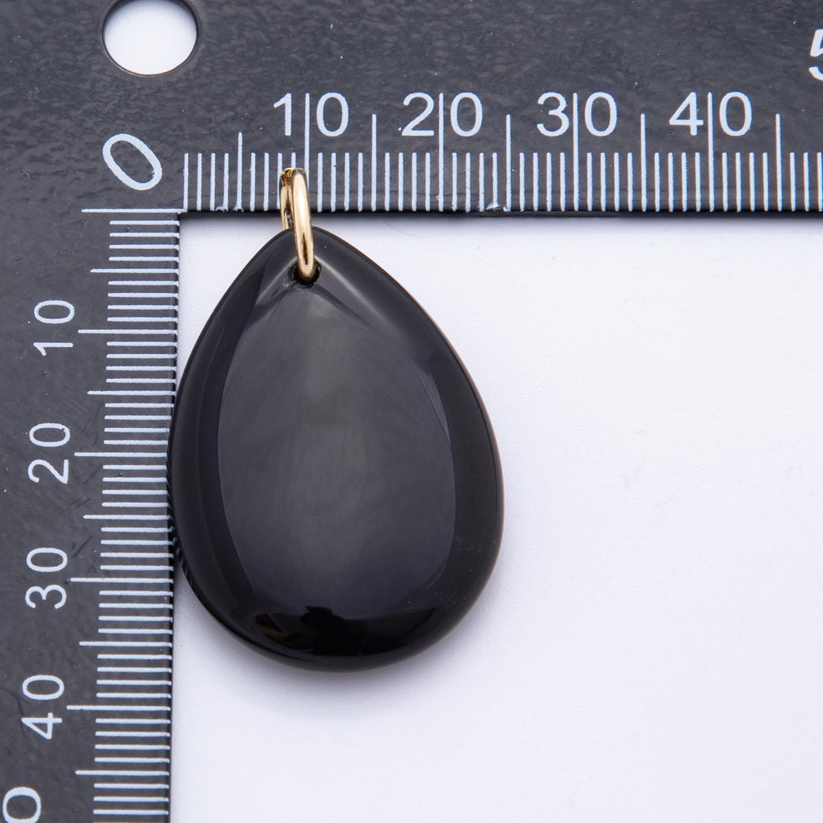 Black Agate Pendant Natural Tear Drop Stone Beads Black Gemstone Findings 39.1x24.5 mm Necklace Jewelry Supply E-466