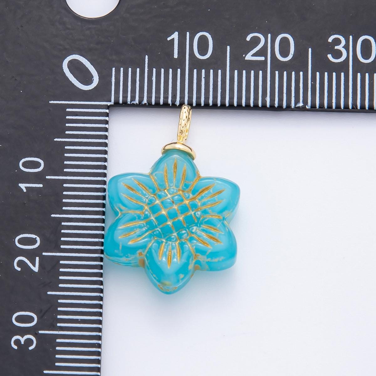 Dainty Czech Glass Beads Sun Flower Beads Charm Wildflower Beads Pendant Colorful Floral Necklace Bracelet Component E-746