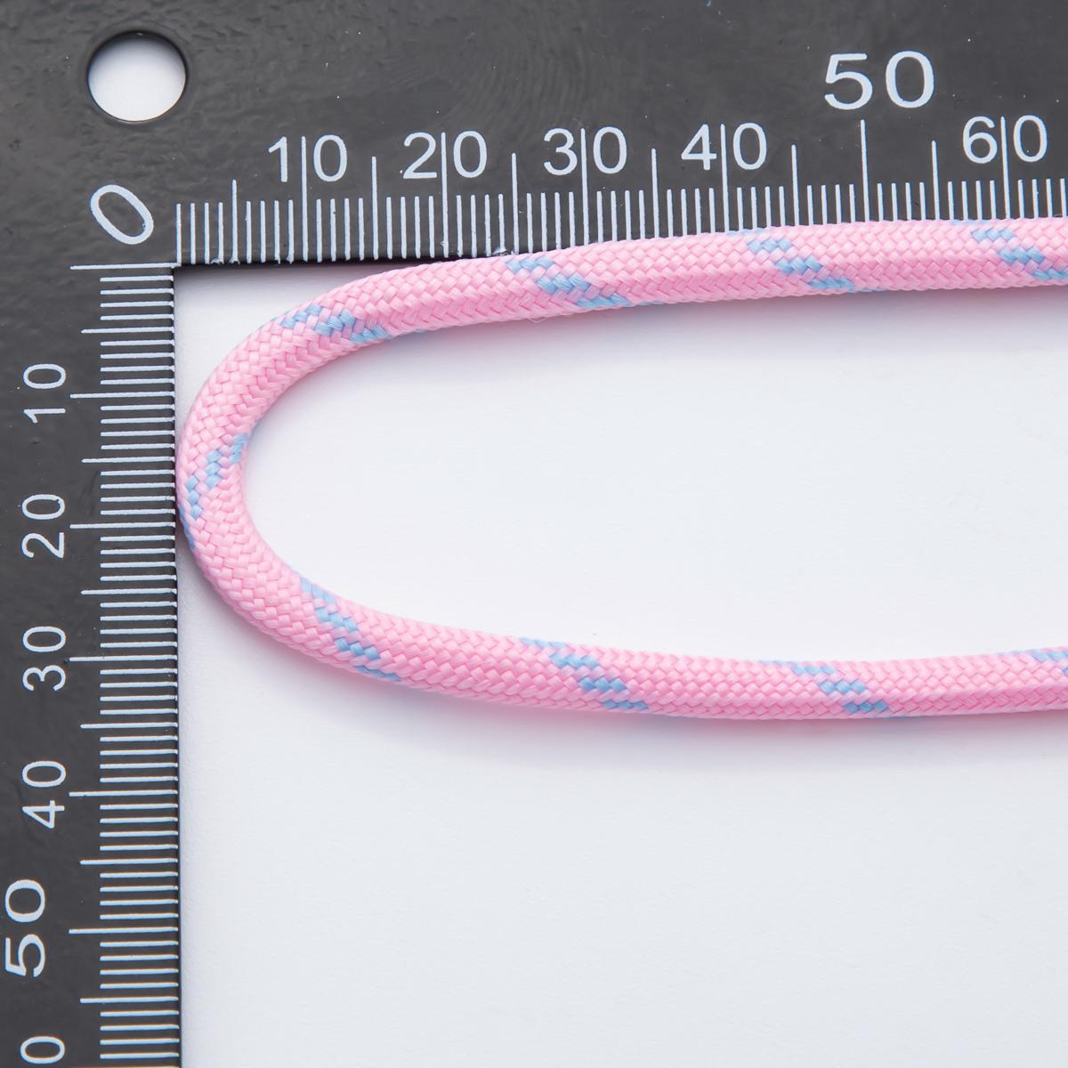 Jewelry Making Pink Cord Polyester & Spandex Cord Ropes 5mm Pink Blue Braided Rope by Yards | ROLL-1725