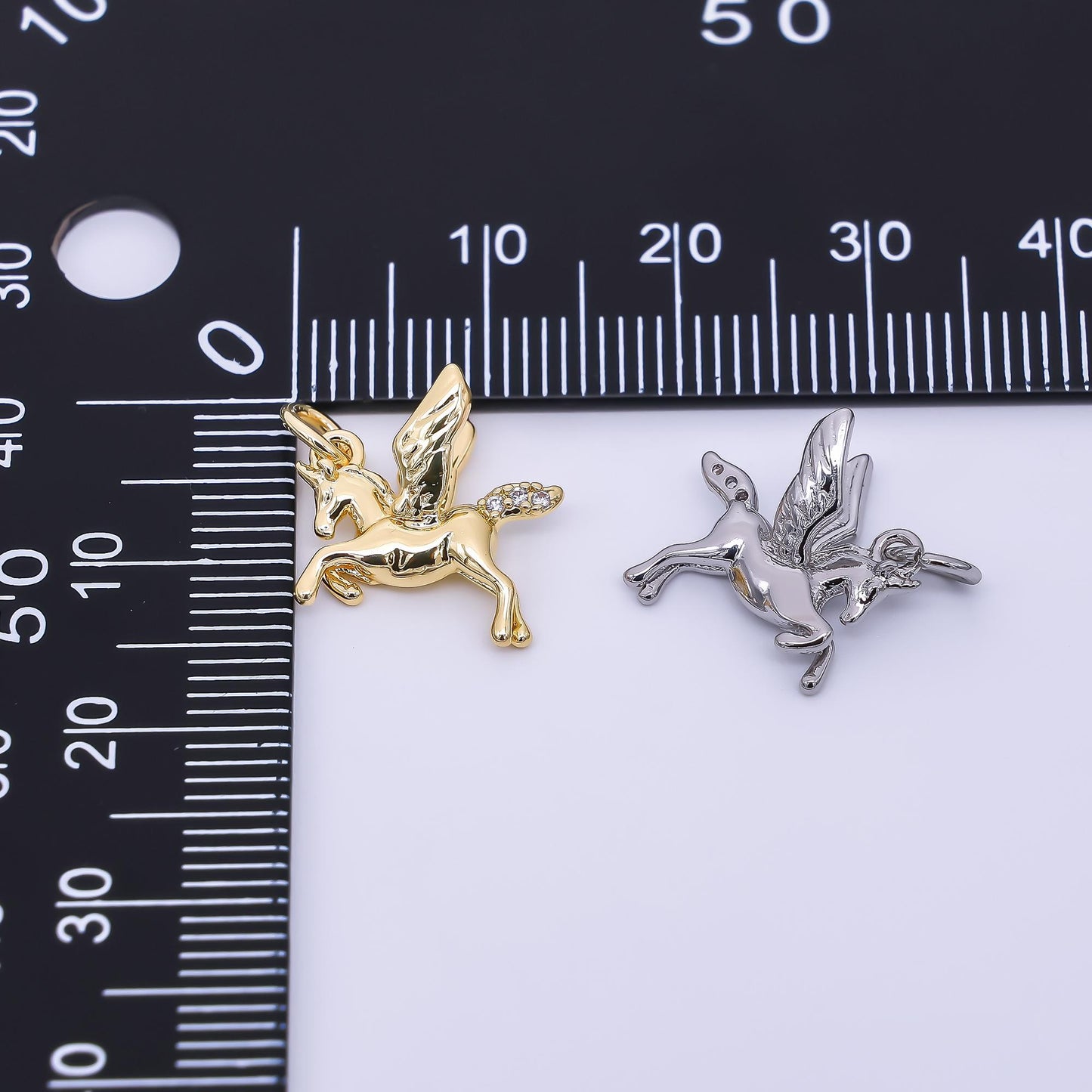 24K Gold Filled 13mm Pegasus Unicorn Horse Animal Charm in Gold & Silver | AH-552