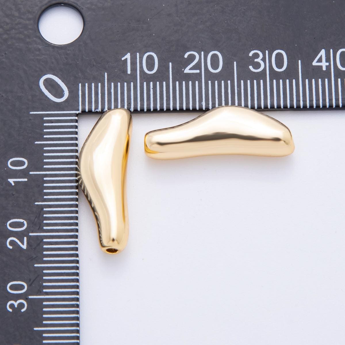 18K Gold Filled Irregular Tube Bead Spacer Spacing beads for Bracelet Necklace Making AF1073