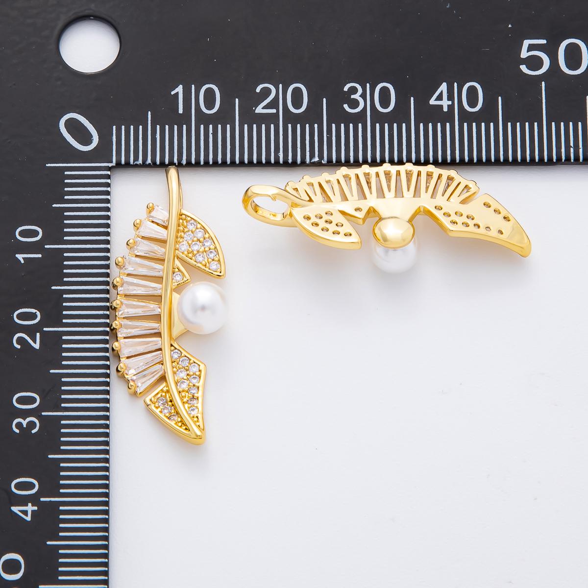 Gold Leaf Charms 18K Gold Filled Palm Tree Leaf Charm Bracelet Necklace for DIY Jewelry Making Supply AF-1133