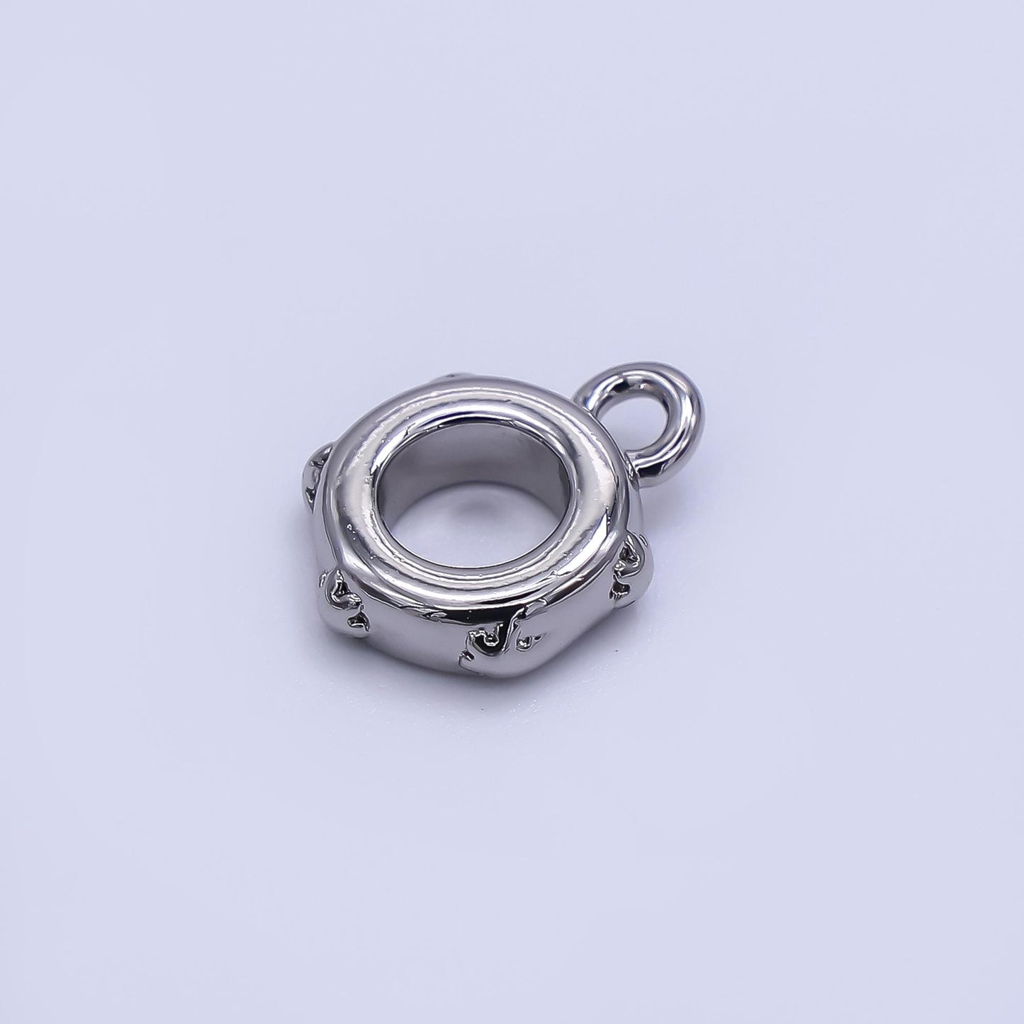 Dainty Gold Silver Bail Charm Holder Spacer with Loop 8mm Round Bead Spacer with Closed Link for Cord Slider Bails Spacer Ring Z-1298