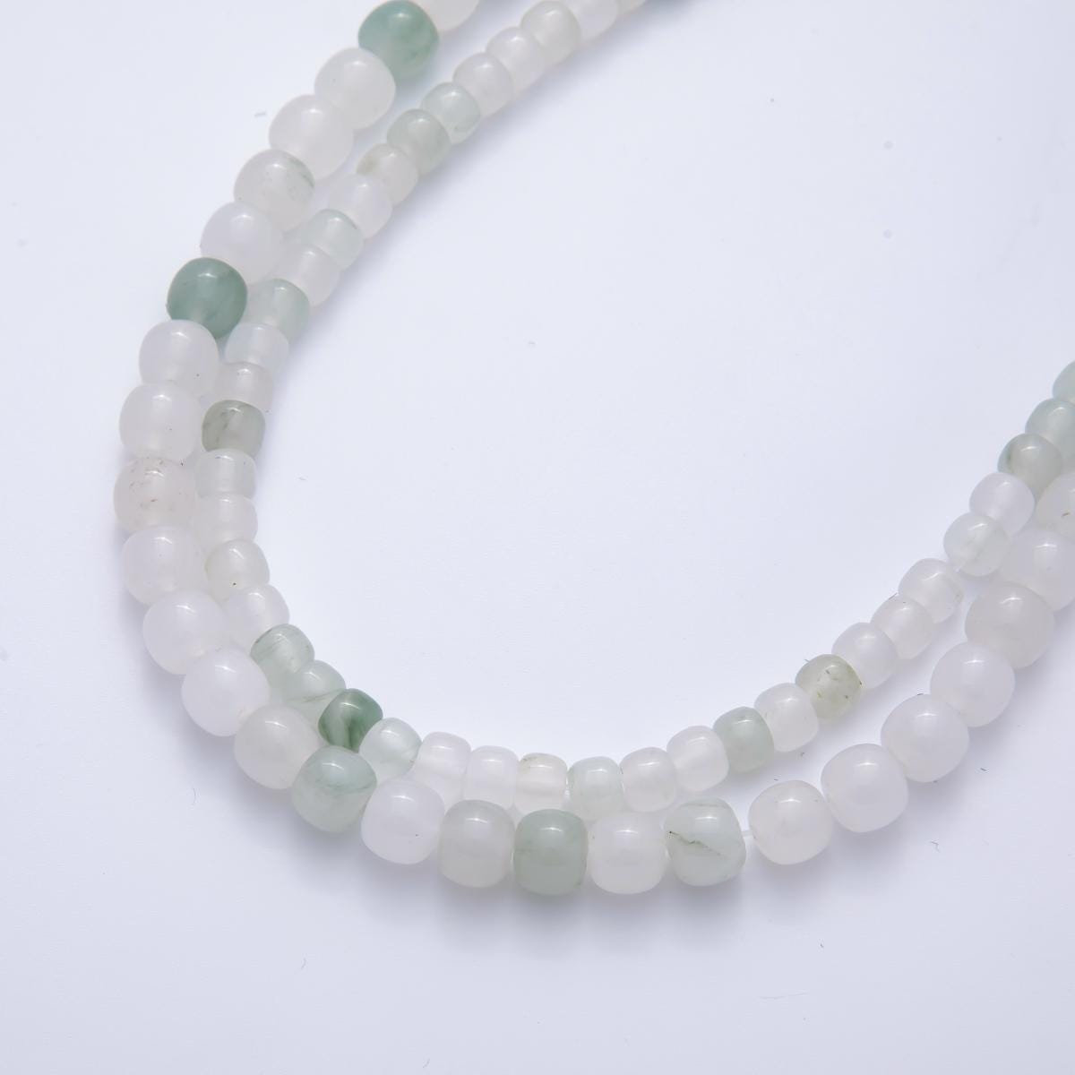 Light Green White Jade Rondelle Gemstone Beads 6, 8 mm Beads for Jewelry Making Supplies WA-3537