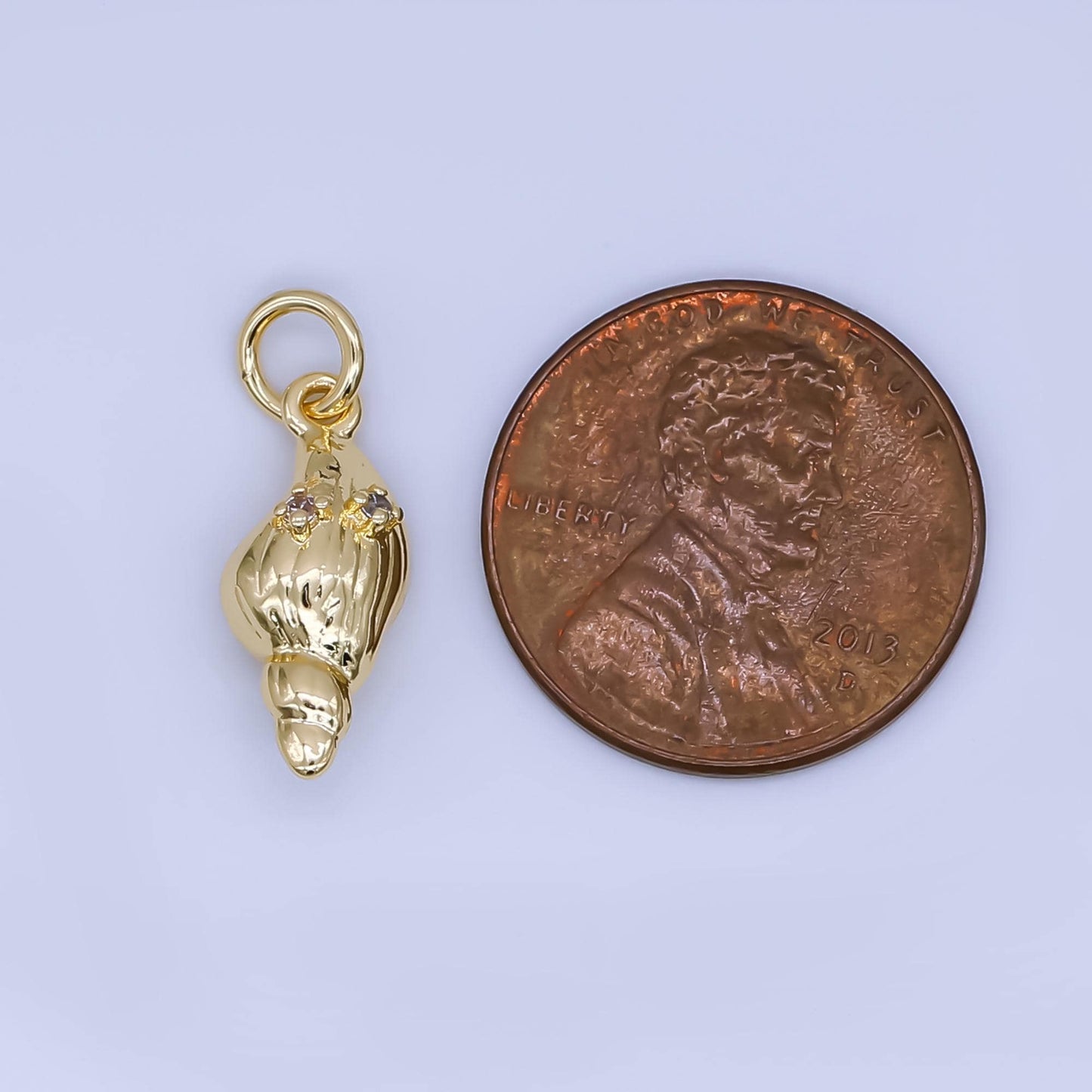 Mini Gold Clam Shell Charm Silver Beach Charm AC1612