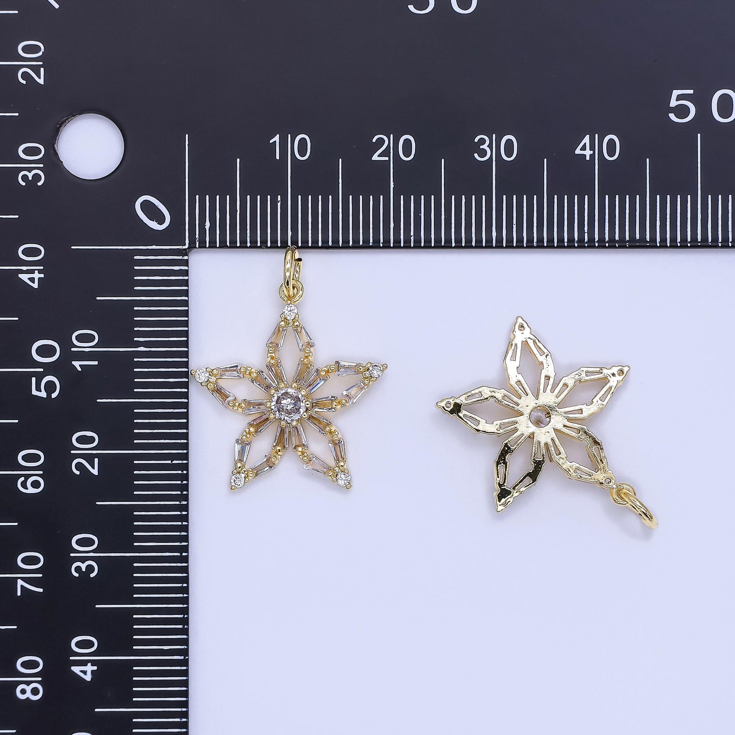 Tiny Star Cubic Zirconia charm Mini Celestial Christmas Winter Charm AJ-509