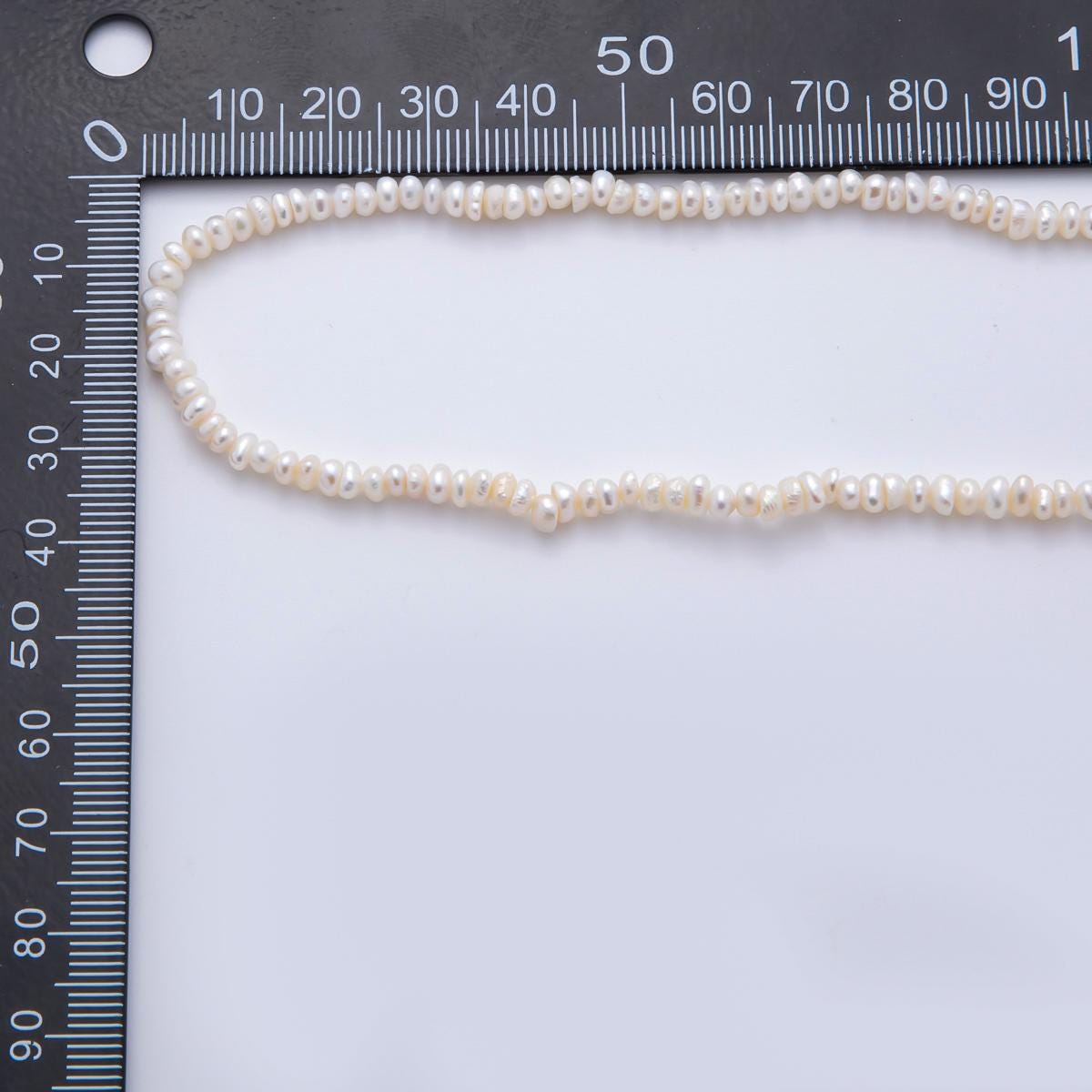 White Freshwater Rice Pearl Necklace, Gold Filled Necklace, Dainty Pearl Necklace for Women, 4mm Pearl Necklace 15 Inch WA-3475