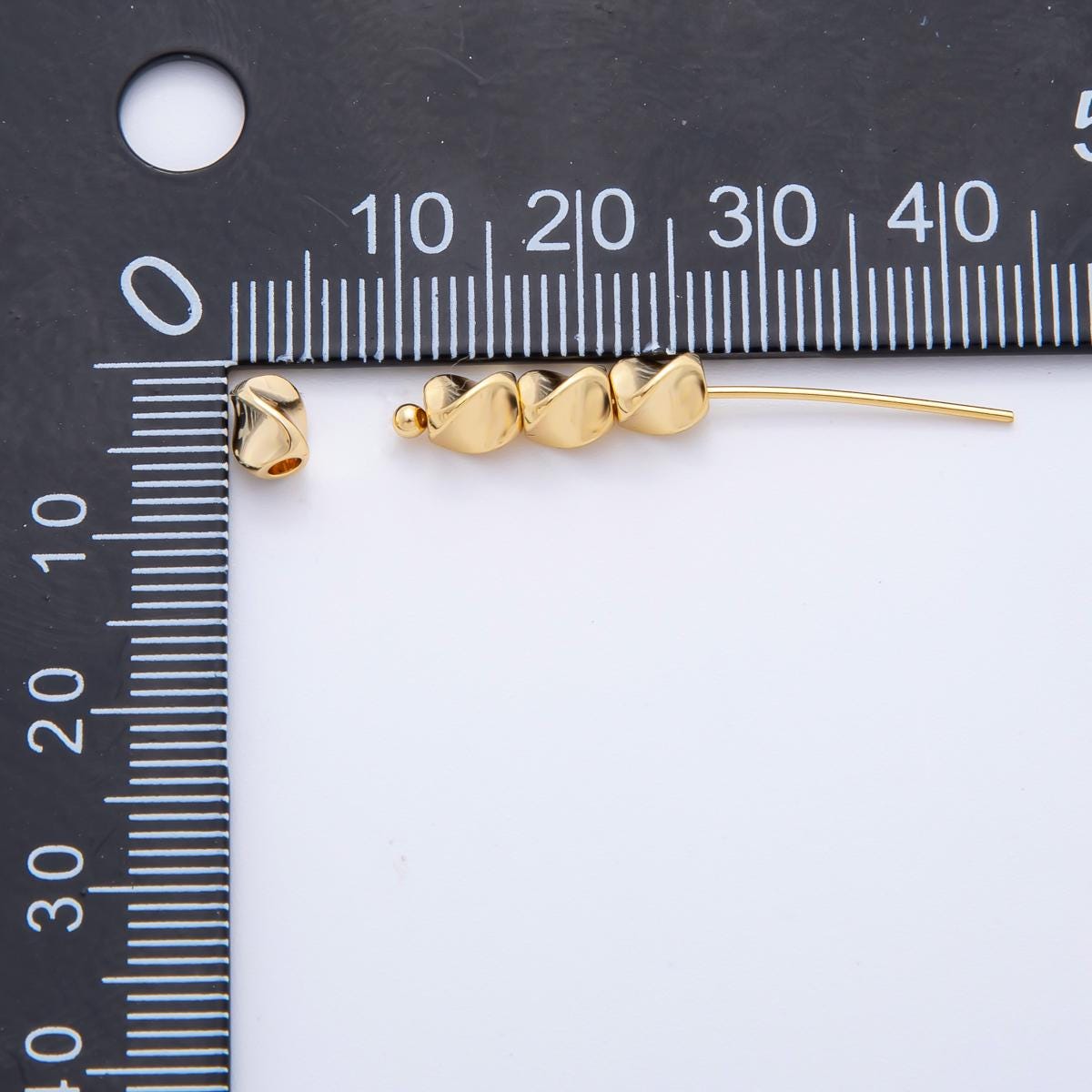 10pcs 18K Gold Filled Molten Gold Tube Spacer Beads Bracelet Beads Cylinder Spacer Beads for Bracelet Jewelry Necklace Making Supply AF-1088