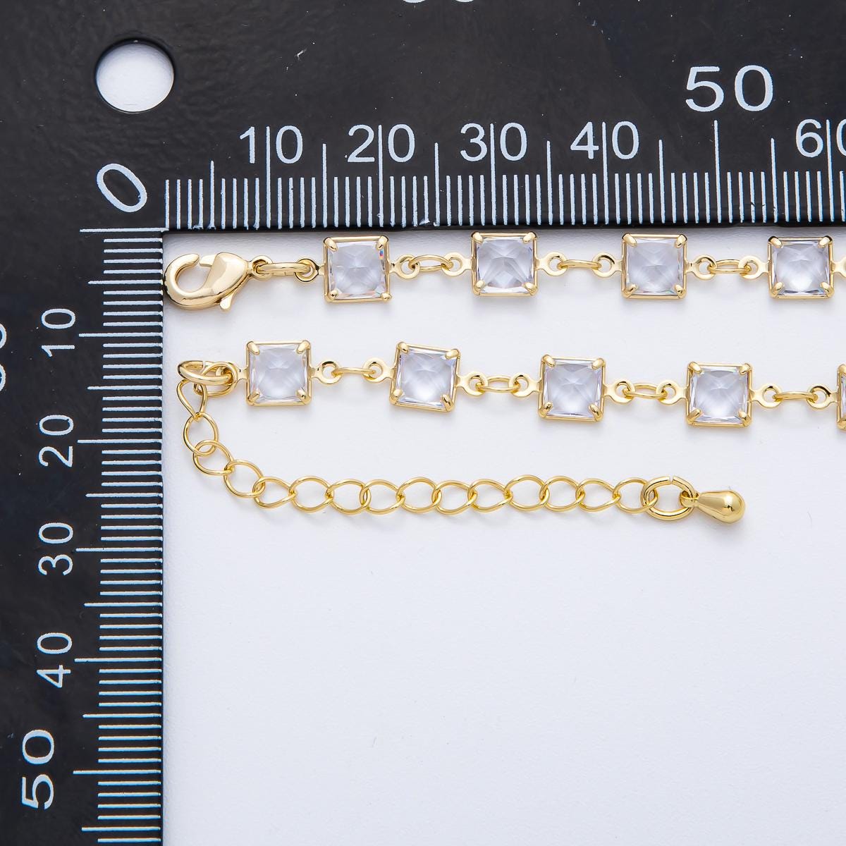 18K Gold Filled Lariat Necklace, Y Necklace, Clear, Multi Color CZ Necklace, Minimalist Jewelry Long Gold Necklace 19.5 inch WA-3274