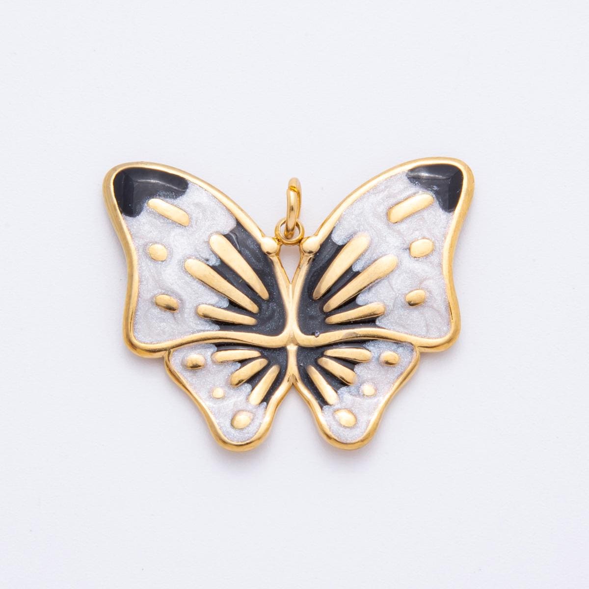 Enamel mariposa butterfly charm Dual colors butterfly charm pendant for necklace earring supply component in 18k gold filled j-232