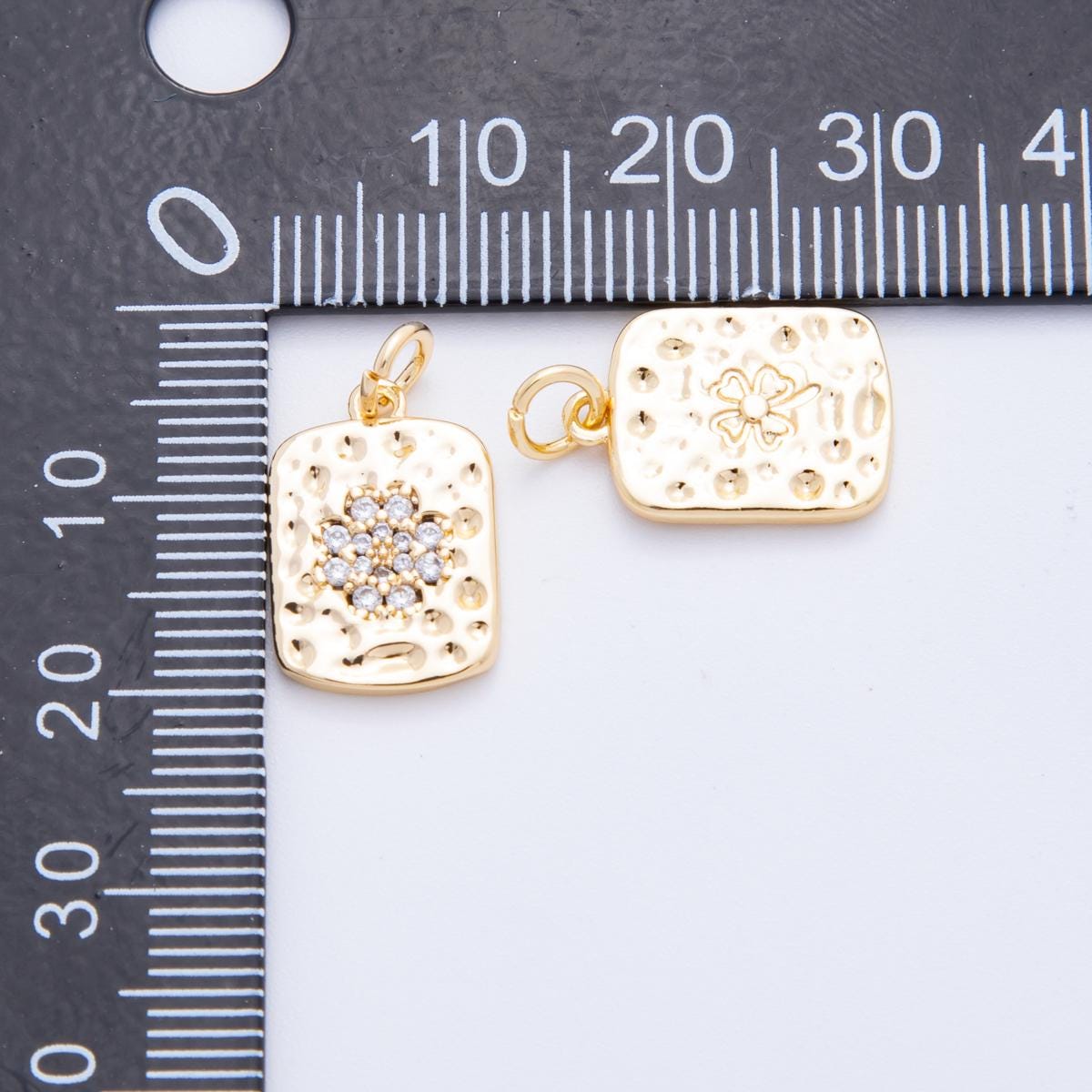 Small gold texture tag charm for star jewelry making mini gold filled celestial pendant for bracelet necklace earring supply | E-727
