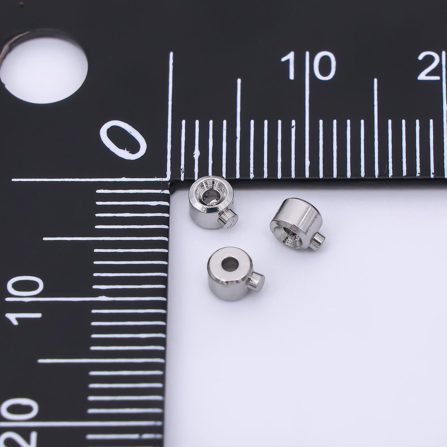 Silver 4mm Threaded Open Barrel Closure Findings by Set | Z1277
