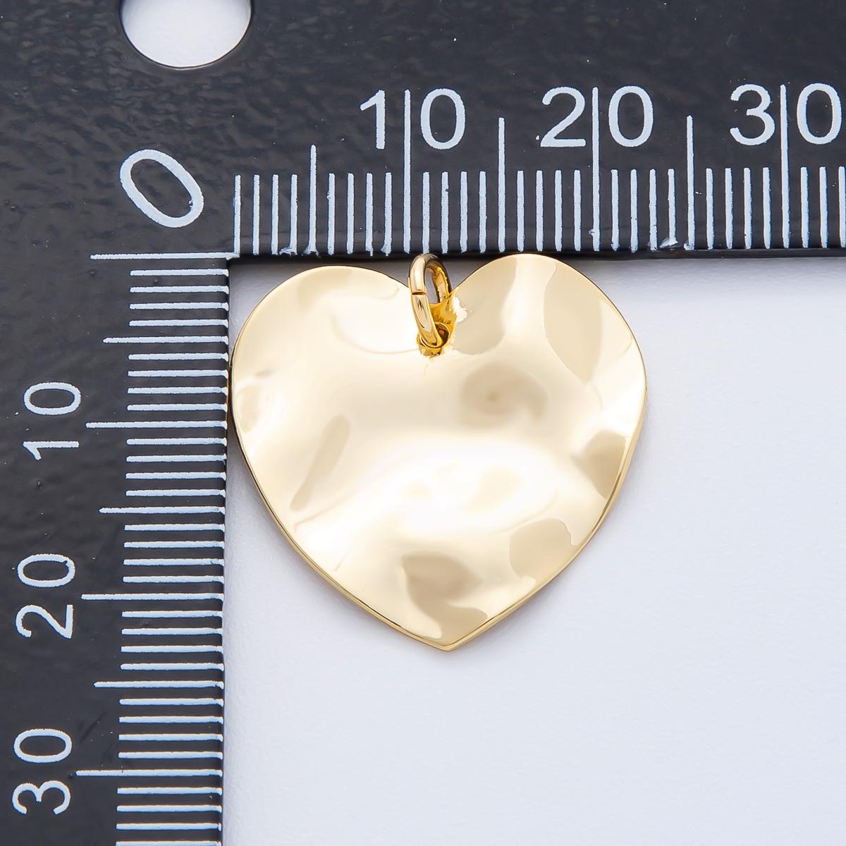 Modern Gold Organic Heart Shape Pendant Charm Necklace Jewelry Supply DIY Jewelry Finding 18k Gold Filled Molten Gold Charm N-1861