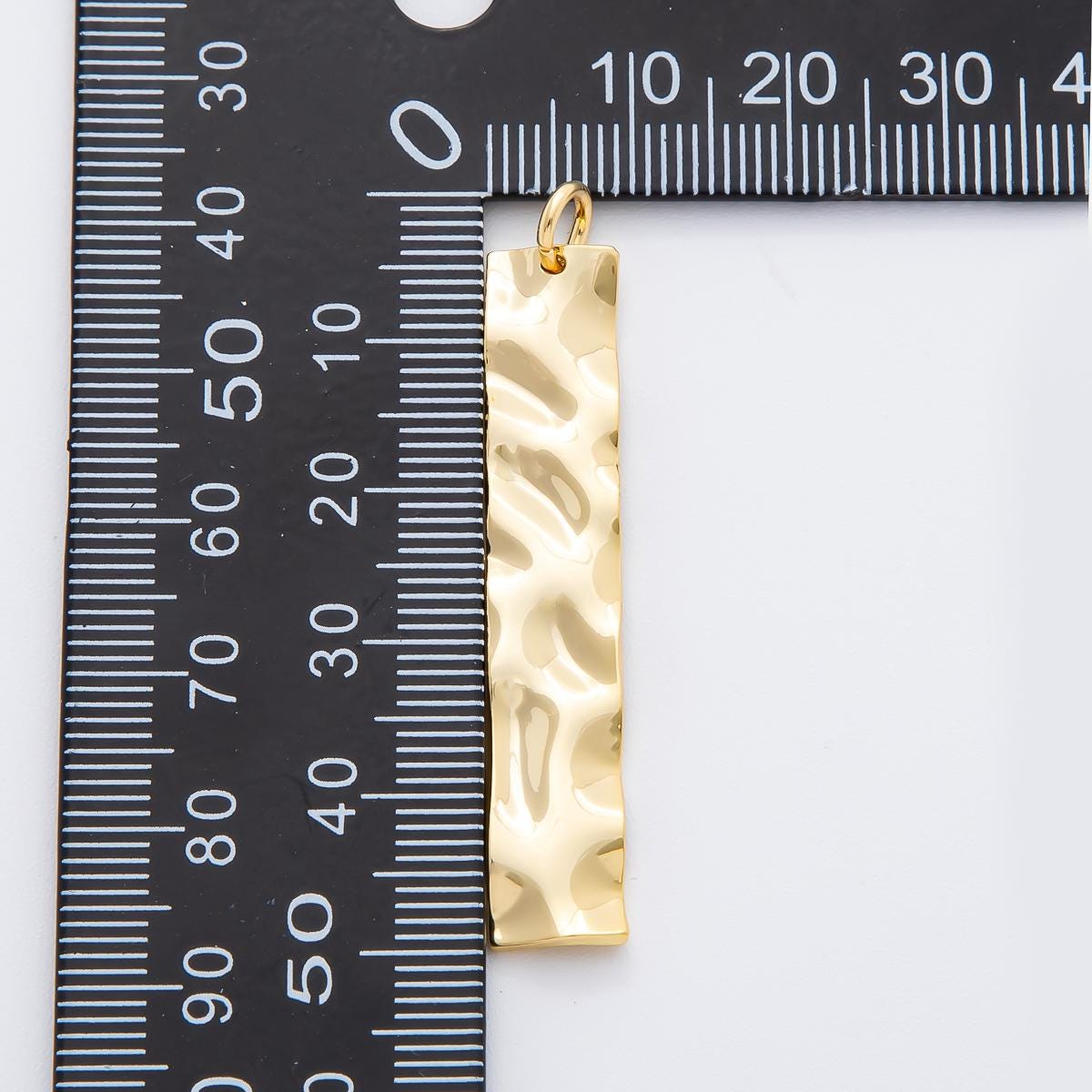 Dainty Gold Long Bar Charms Hammered Necklace Findings Long Vertical Dangle Components for DIY Jewelry Making N-A1446