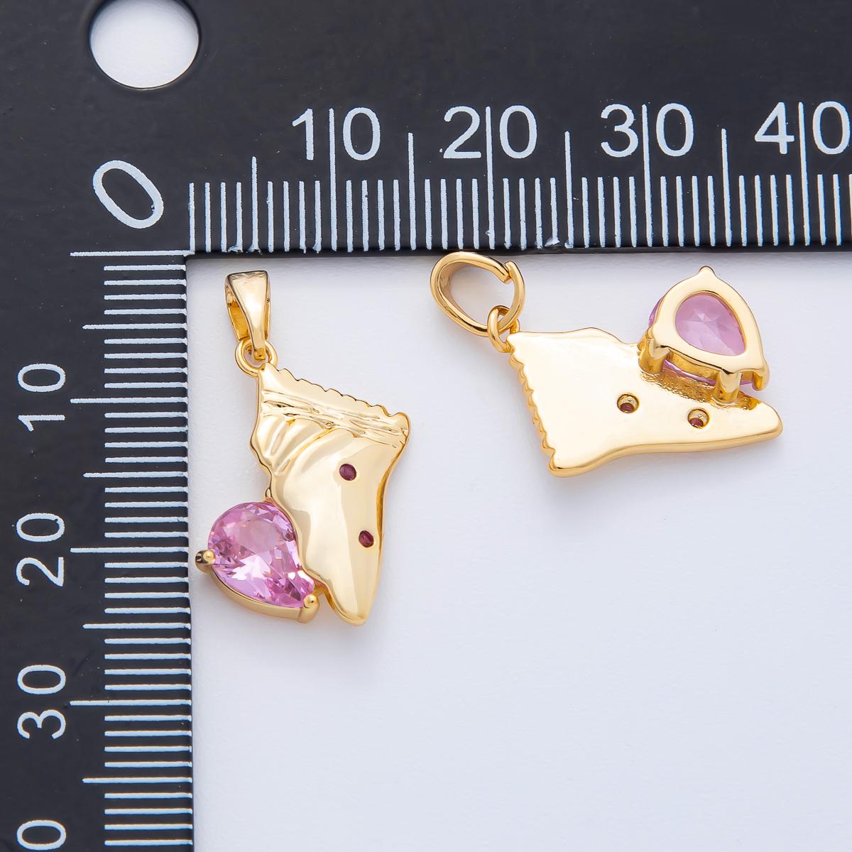 Gold Candy Charms 18K Gold Filled Micro Pave Snack Charm Bracelet Necklace for DIY Jewelry Making Supply AF-1130