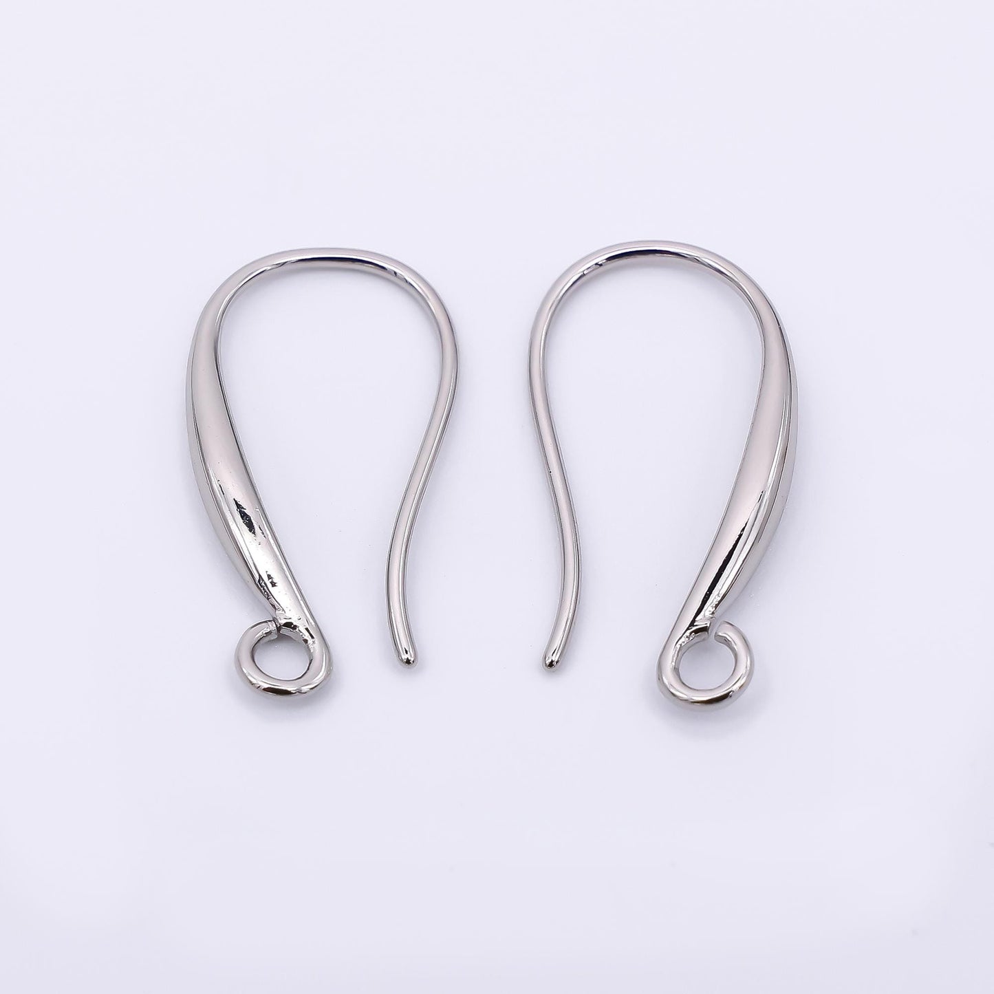 1 pair 24k gold filled 20.2mm loop minimalist French hook earrings findings supply | z-1288