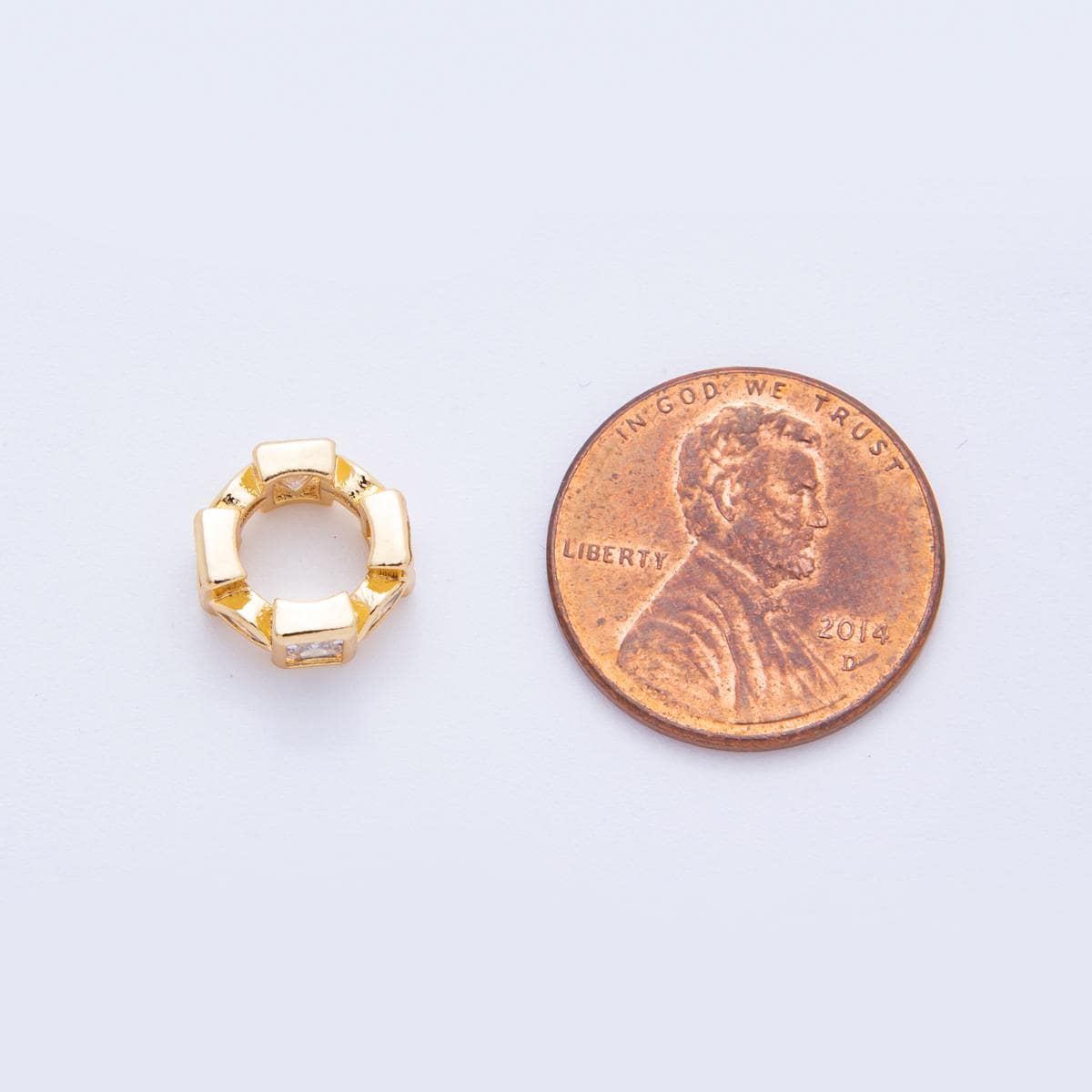 Mix Shape Pave Mini Gold Geometric Bead Spacer 24k gold filled bead spacer in gold AF-1043