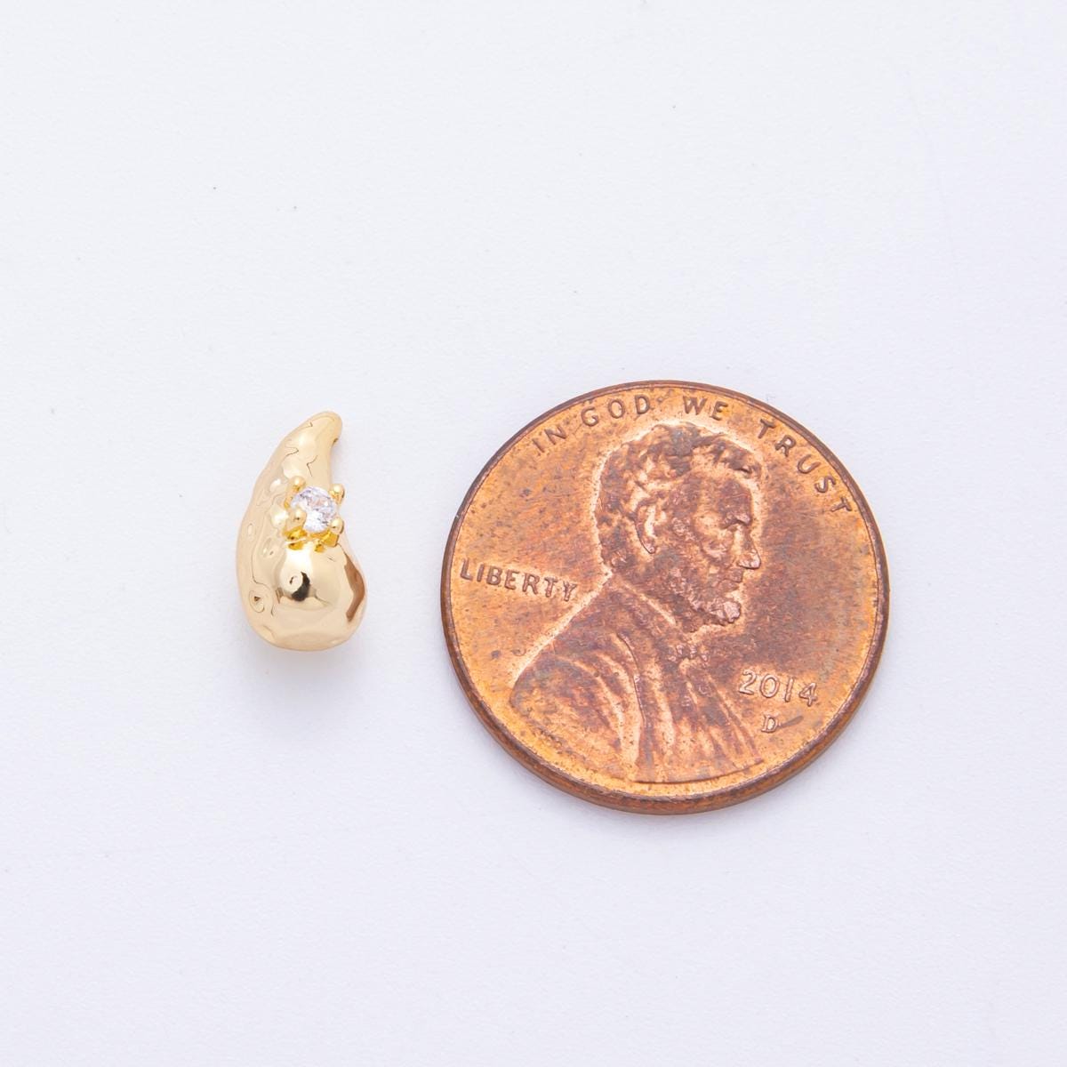 Dainty Molten gold tear drop pendant 18k gold filled teardrop charms simple findings minimalist geometry dangle pendant AF-1055