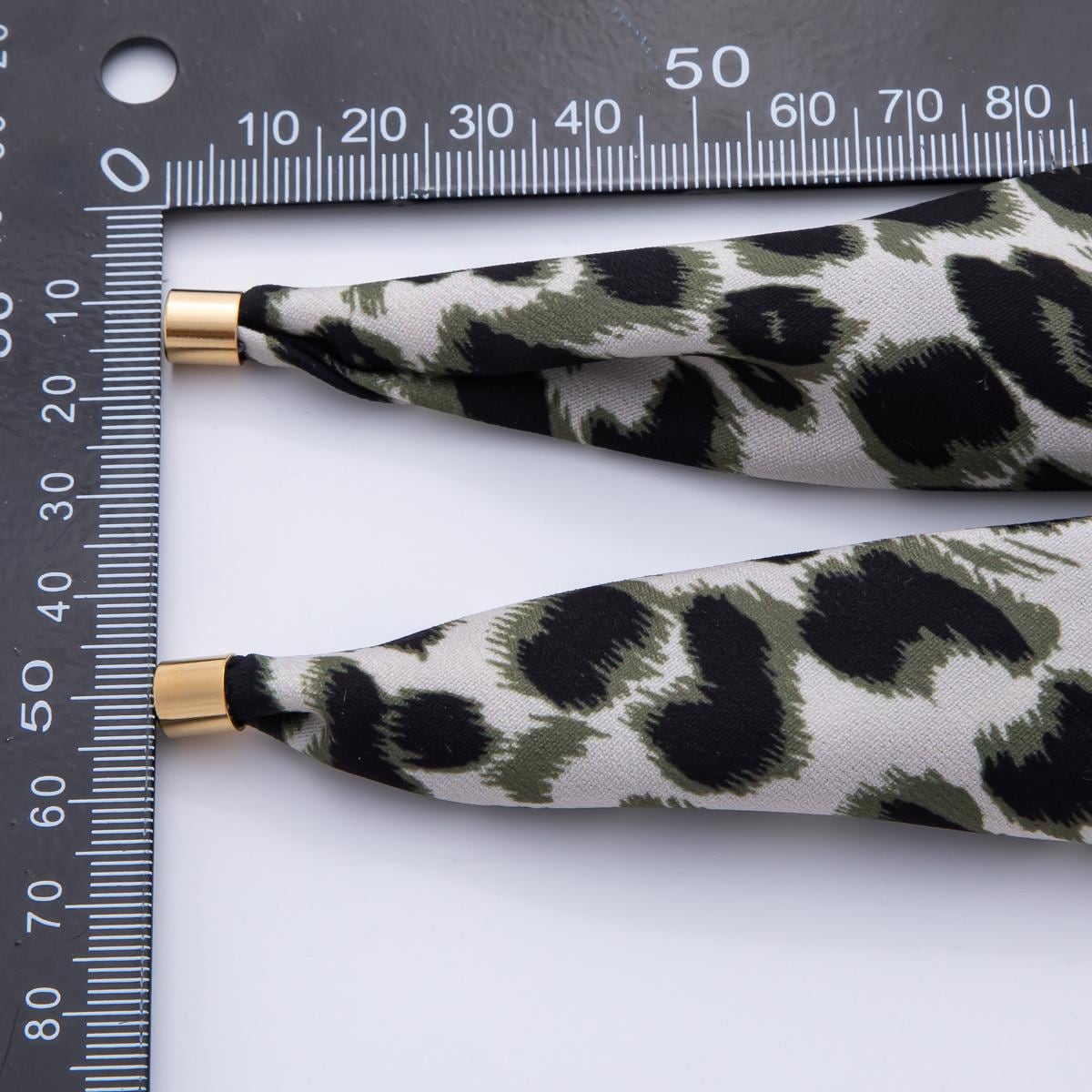 Animal Print Leopard Scarf Necklace Make your own Scarf Necklace Charm Jewelry Supply with PVD Gold Stainless Clasp WA-922