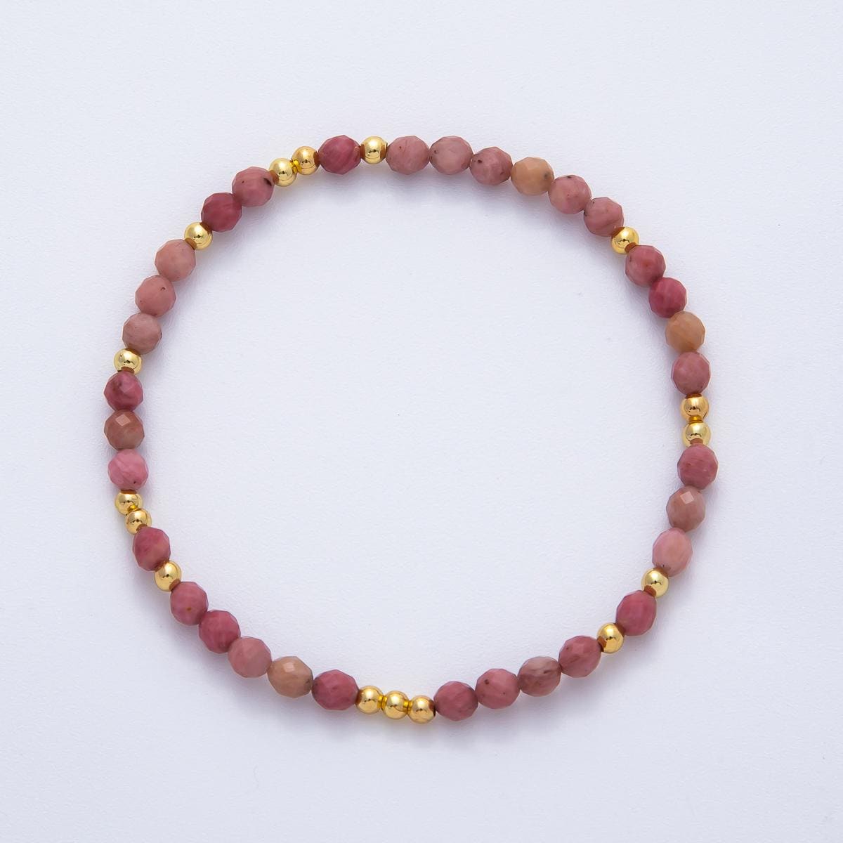 Dainty Handmade Gemstone Beaded bracelet chain minimalist jewelry 4mm beaded ball for Stackable Jewelry WA-3449